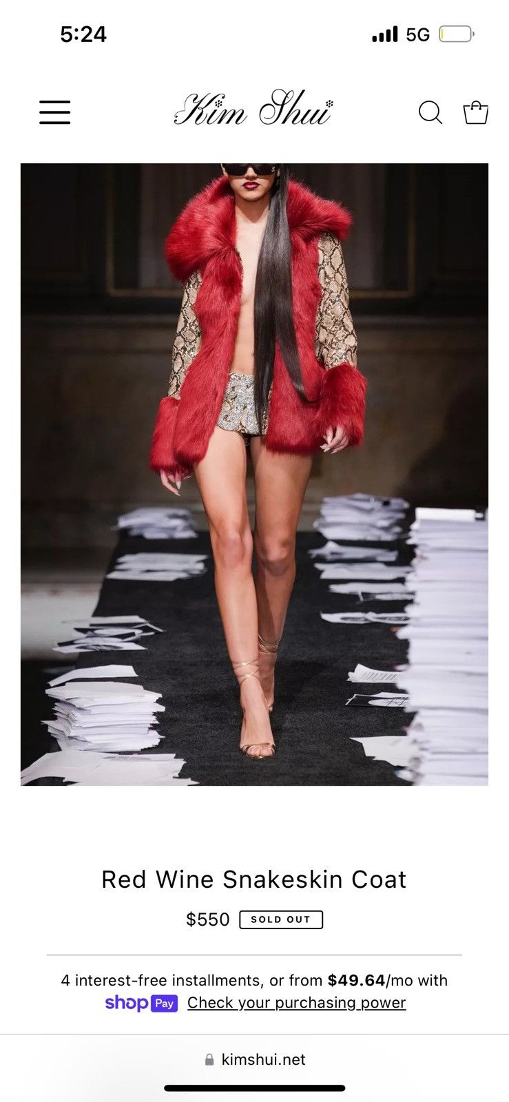 Kim Shui Red wine Snakeskin Fur Coat Size S / US 4 / IT 40 - 1 Thumbnail