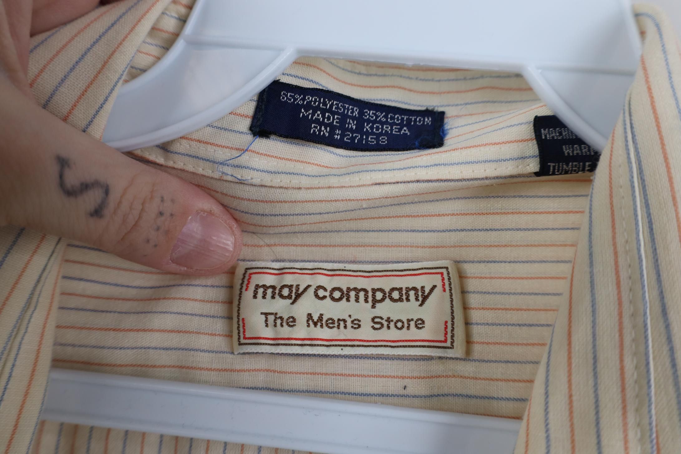 Vintage Vintage 70s Streetwear Dagger Collar Striped Button Shirt Size US M / EU 48-50 / 2 - 7 Thumbnail