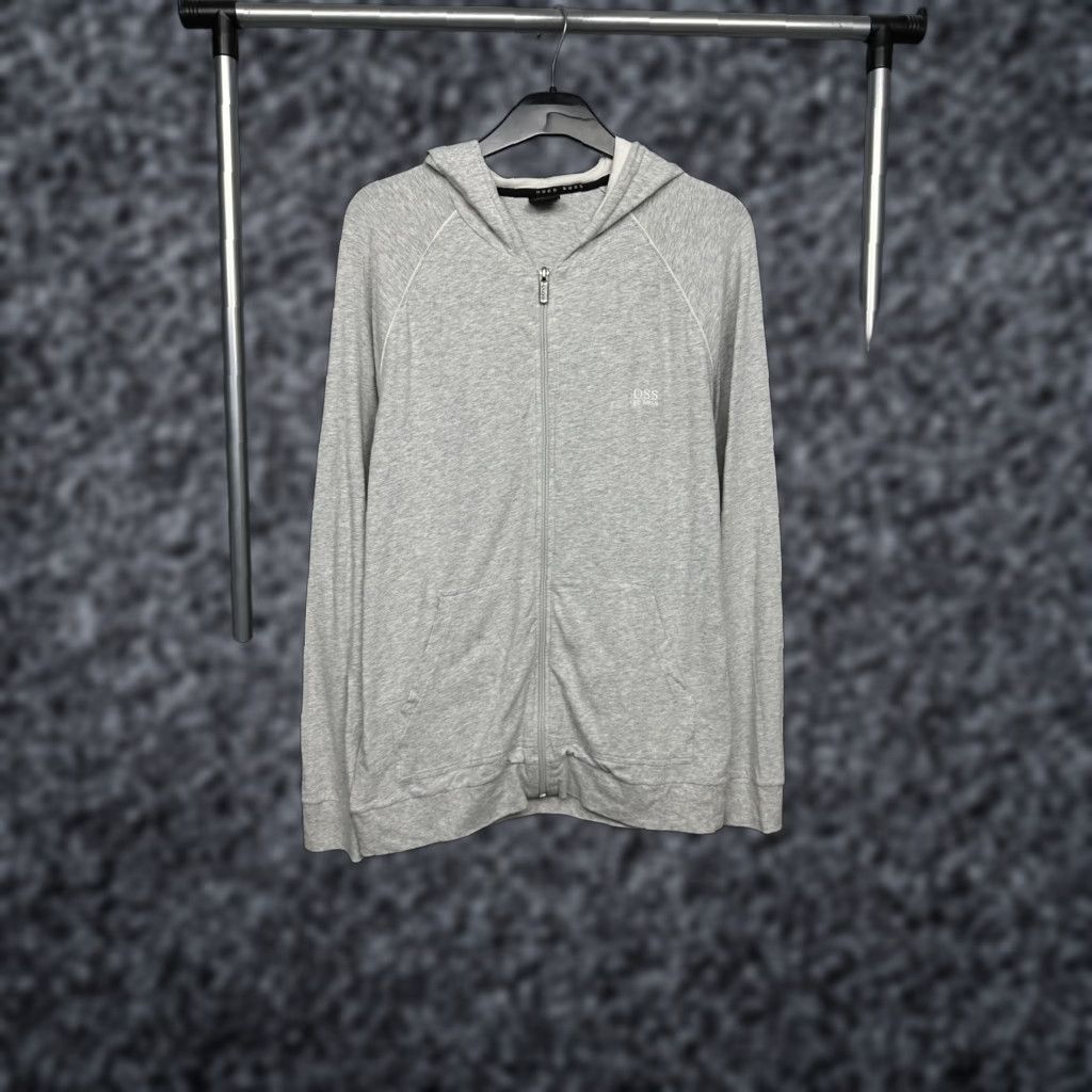 Hugo Boss HUGO BOSS Mens Zip Hoodie Size L Gray Cotton Logo Full Zip Hooded Hoodie Mens Size US L / EU 52-54 / 3 - 1 Thumbnail