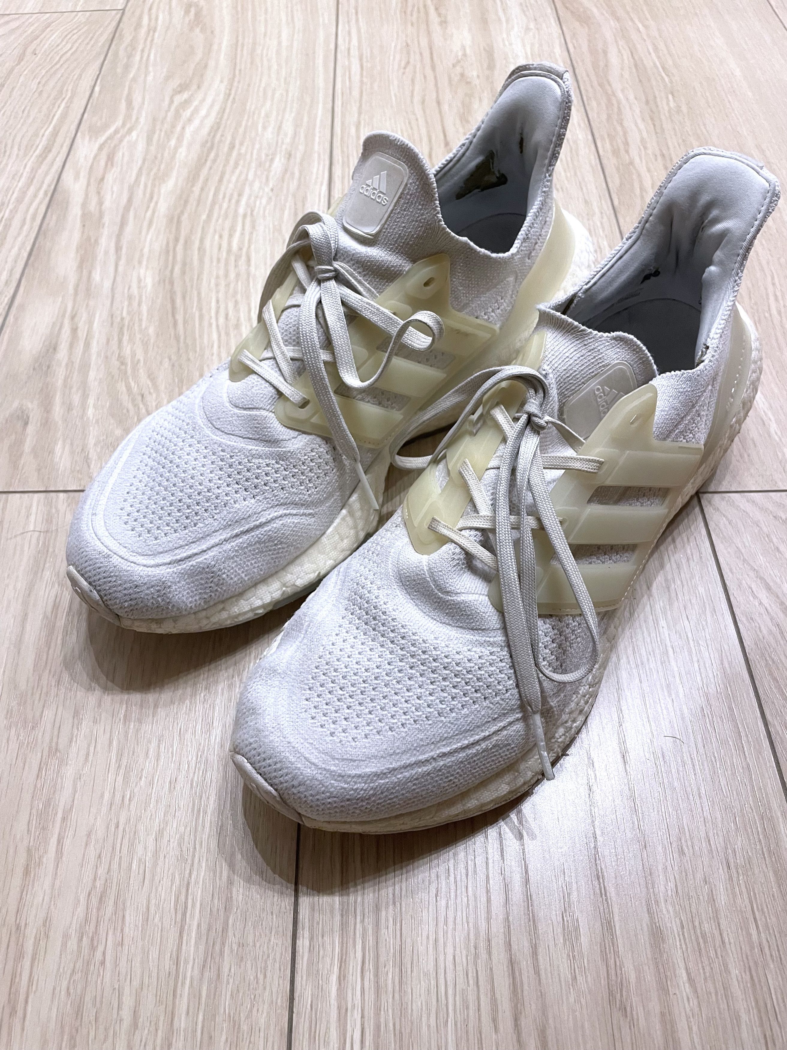 Adidas TRIPLE WHITE ULTRABOOST 21 RUNNING SNEAKERS Size US 11.5 / EU 44-45 - 4 Thumbnail