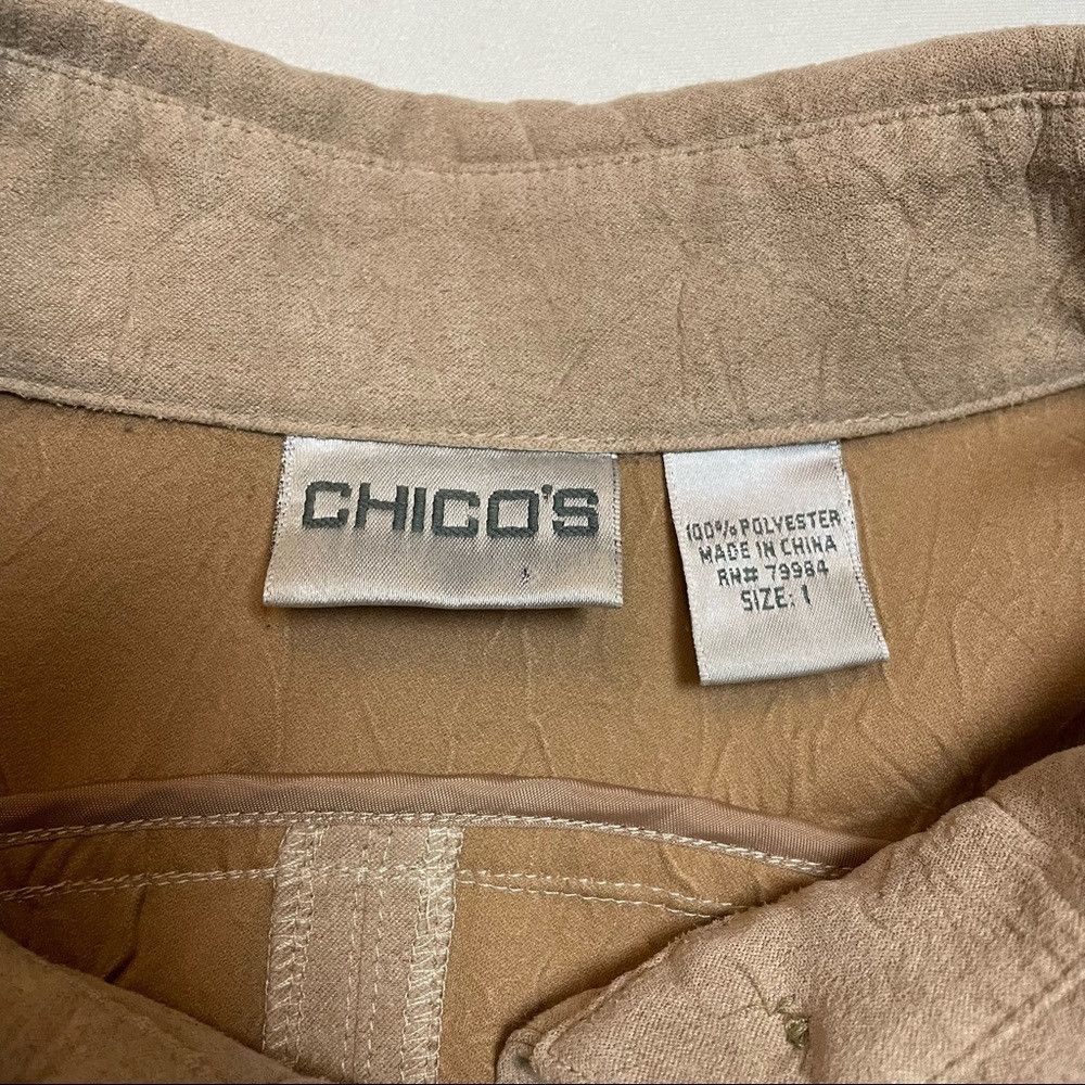 Chicos Chico’s Faux Suede Beige Jacket Size 1 US M Size M / US 6-8 / IT 42-44 - 8 Thumbnail
