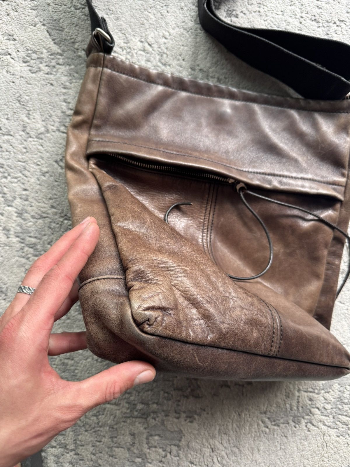 Yohji Yamamoto Yohji Yamamoto Vintage Leather Shoulder Bag Size ONE SIZE - 10 Thumbnail
