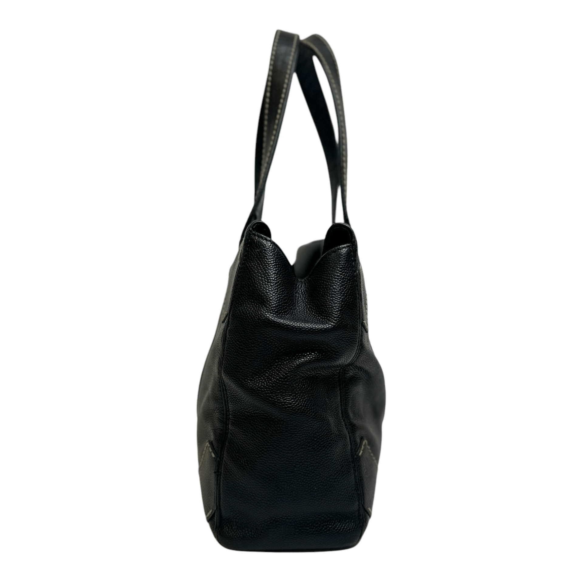 Chanel Chanel Caviar CC Stitched Medium Tote Black Size ONE SIZE - 3 Thumbnail