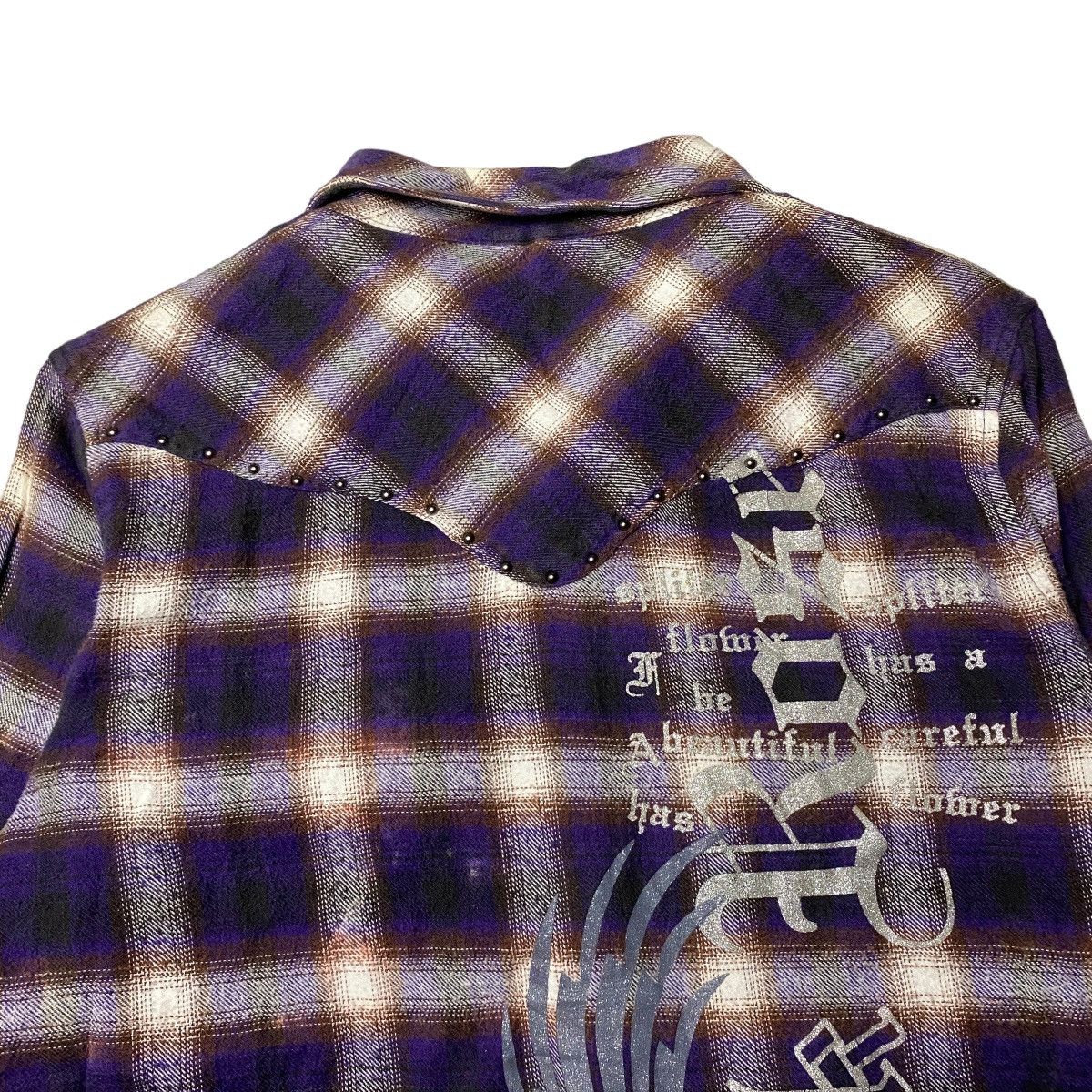 Hysteric Glamour 2000's Lad Studded Tribal Wing Poem Shirts Size US M / EU 48-50 / 2 - 3 Thumbnail