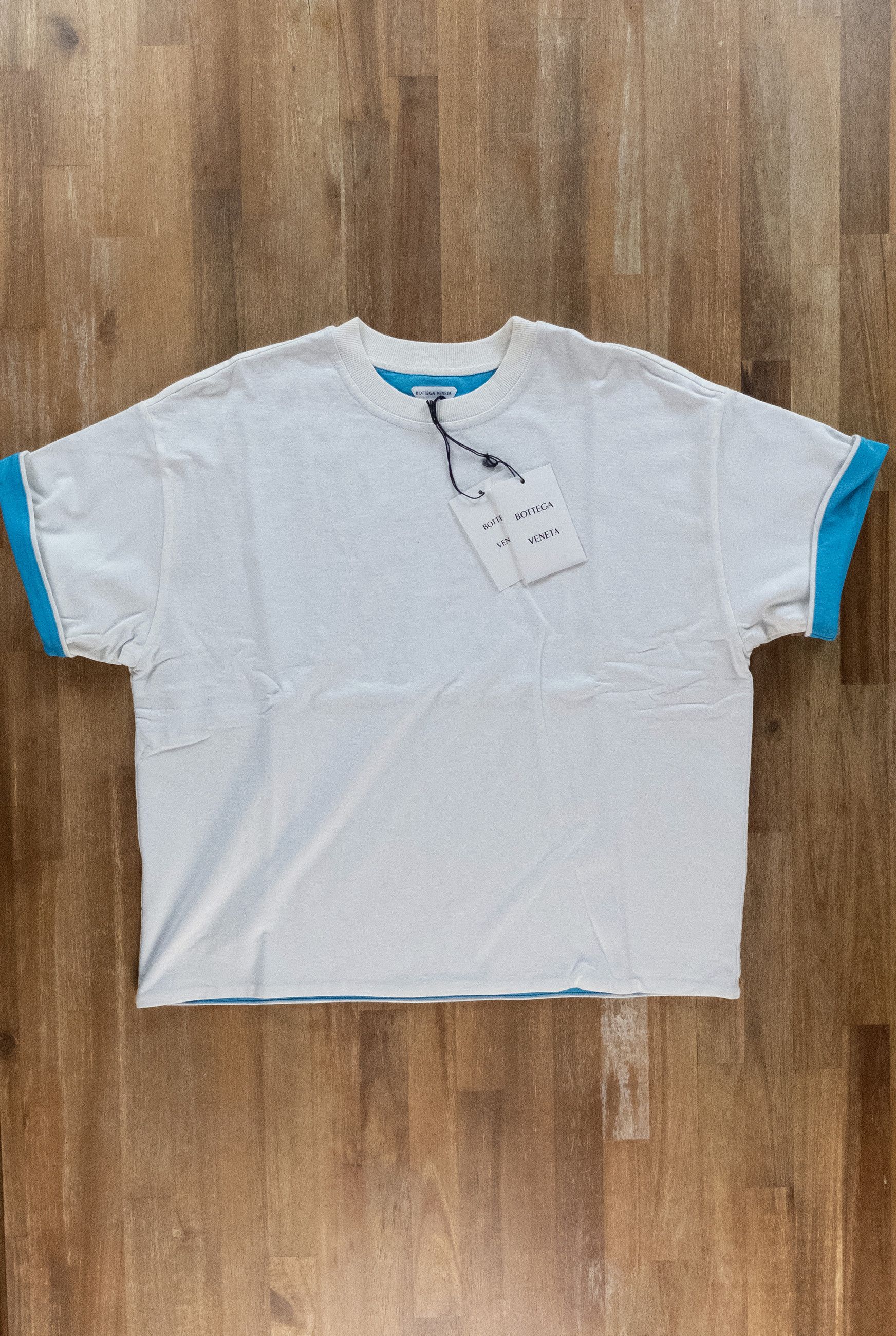 Bottega Veneta BOTTEGA VENETA white & blue double layer t-shirt