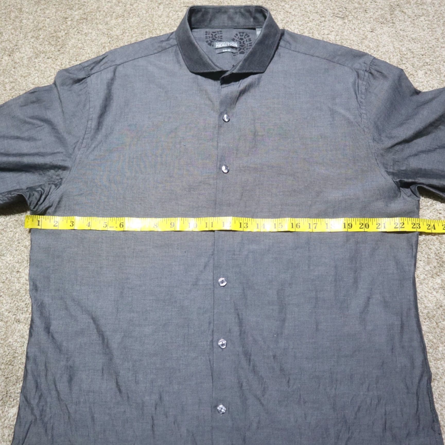 Kenneth Cole Kenneth Cole Reaction Shirt Slim Gray 16.5 Men Long Sleeve Button-Up Size US XL / EU 56 / 4 - 4 Thumbnail
