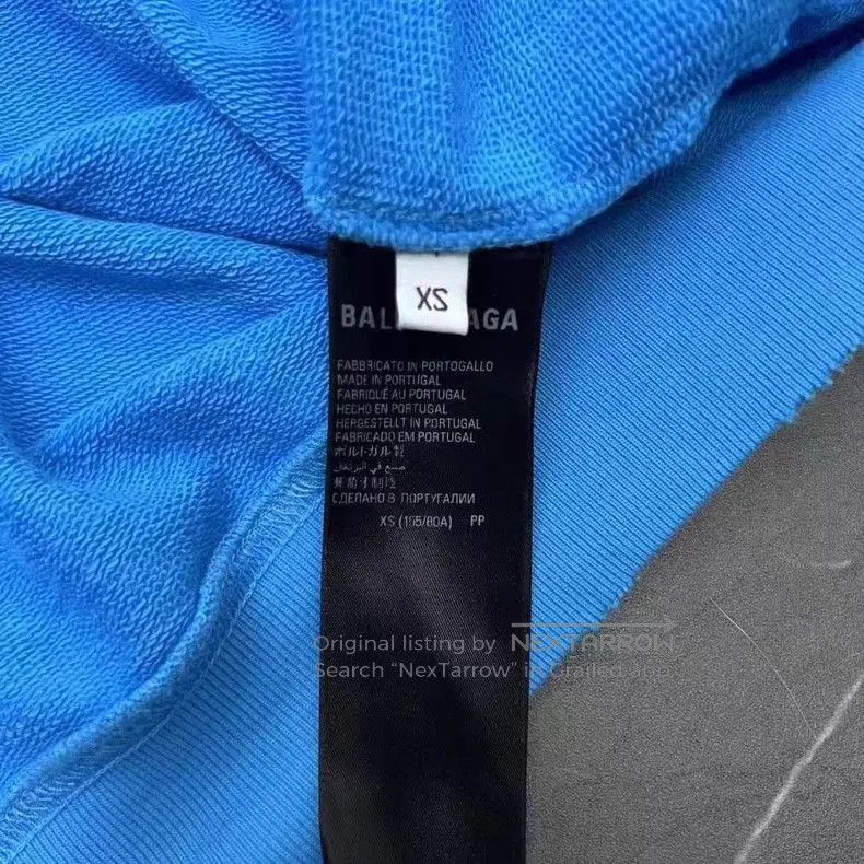 Balenciaga Balenciaga 23SS Distressed Blue Hoodie. Size US XS / EU 42 / 0 - 4 Thumbnail