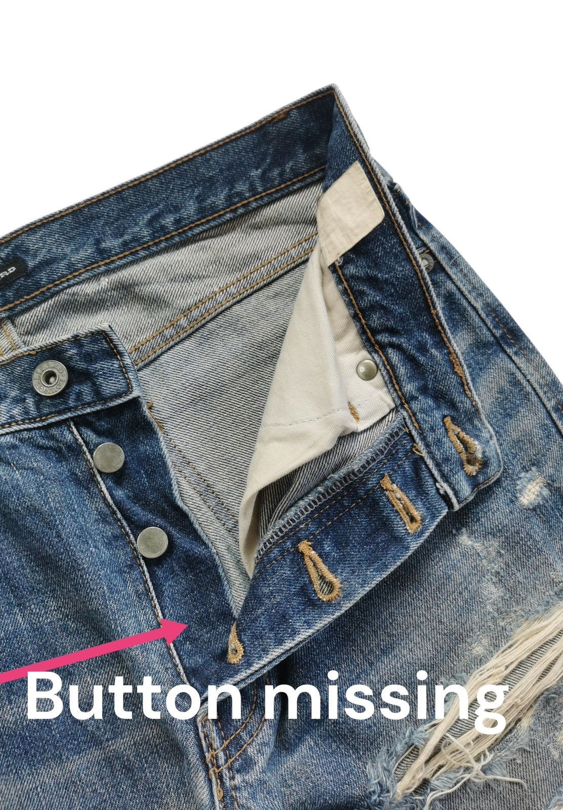 Lounge Lizard Avantgarde Lounge Lizard Clawmark Distressed Jeans LGB🟦A869🟦 Size US 30 / EU 46 - 4 Thumbnail
