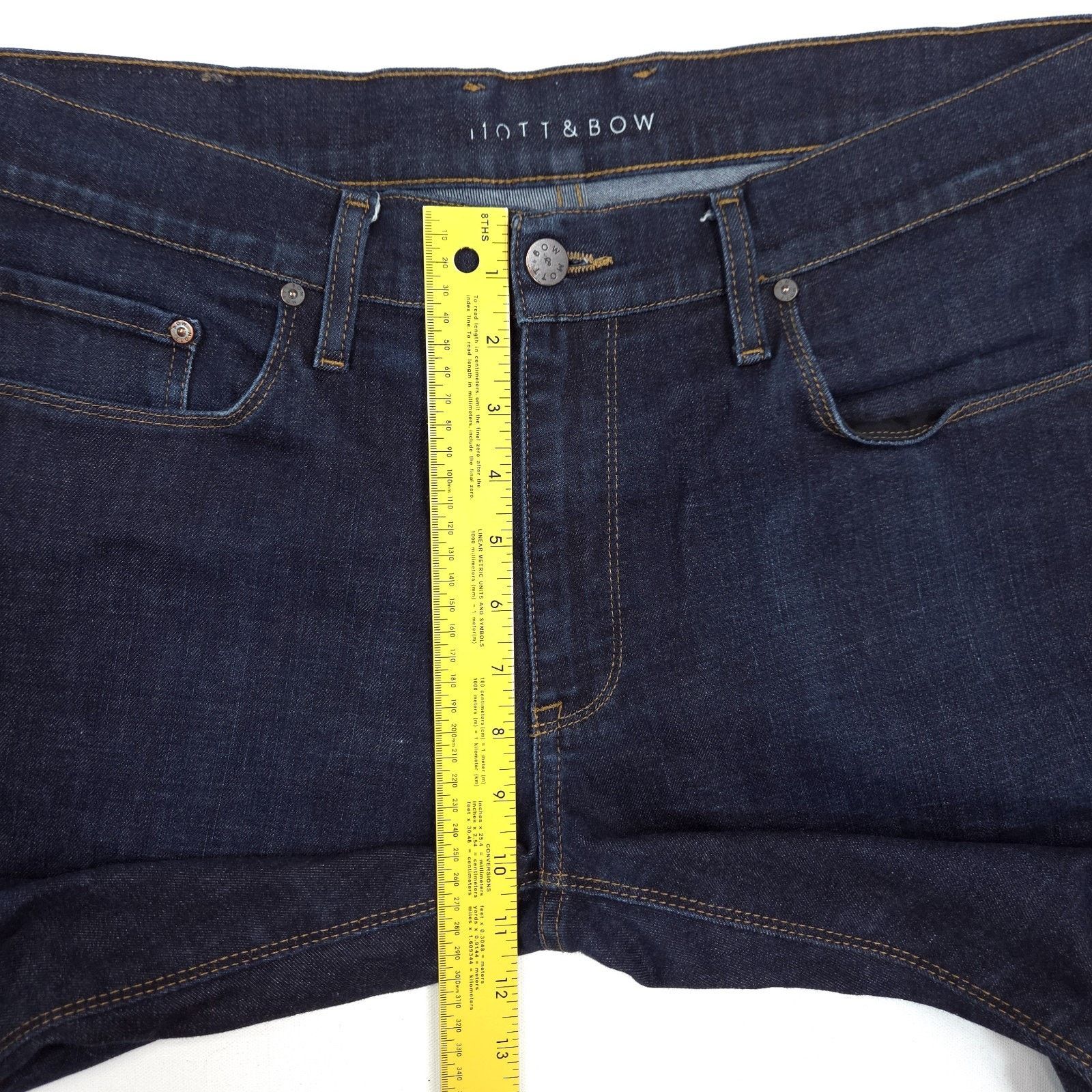 Mott & Bow Mott & Bow Slim Jeans Mens 35x33 Blue Stretch Dark Wash Size US 35 - 6 Thumbnail