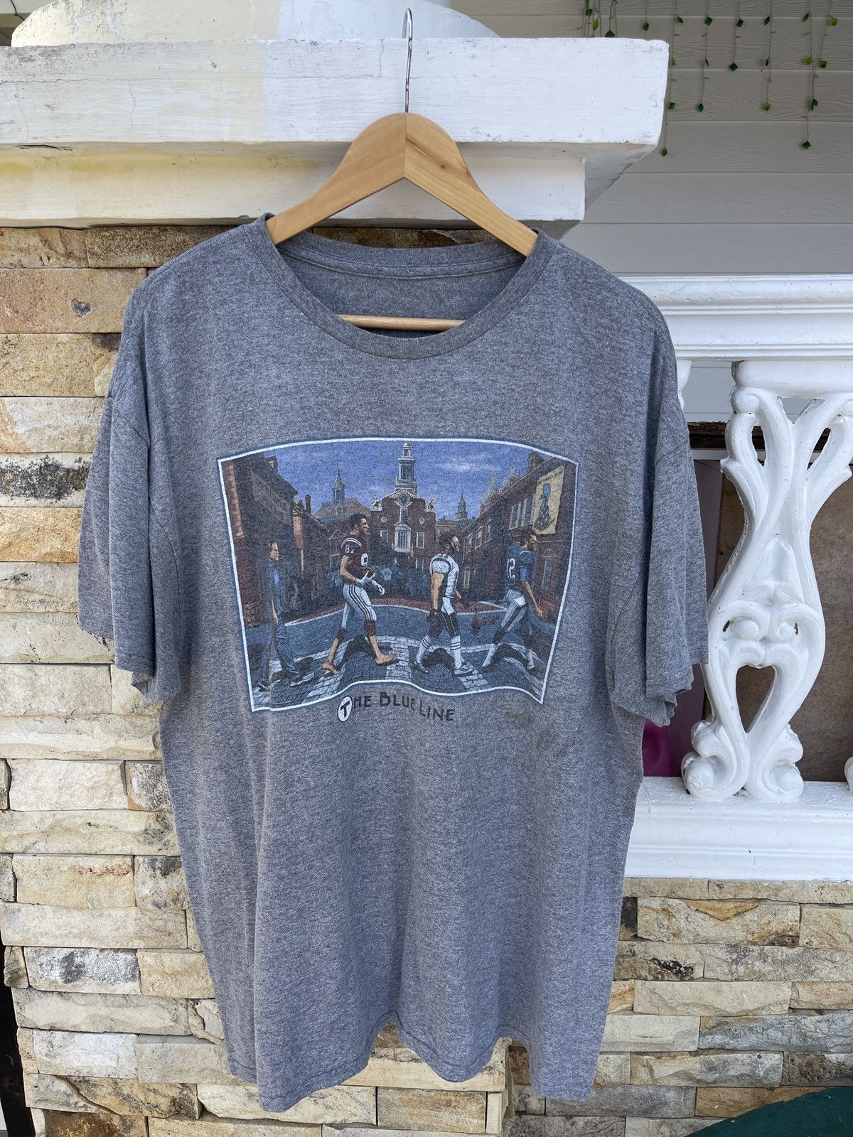 Other Last Drop🔥Rare🔥The Blue Line Graphic T-Shirt Size US XL / EU 56 / 4 - 2 Thumbnail