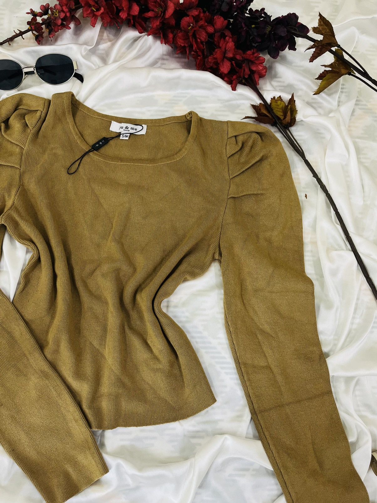 Other Tortilla brown Puff Sleeve knitted Top Size M / US 6-8 / IT 42-44 - 4 Thumbnail