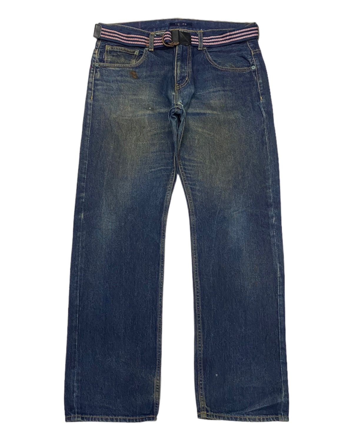 Hysteric Glamour × If Six Was Nine × Tommy Hilfiger RARE🔥TOMMY SPLASH EMBROIDERY DISTRESSED DENIM JEANS Size US 34 / EU 50 - 2 Thumbnail