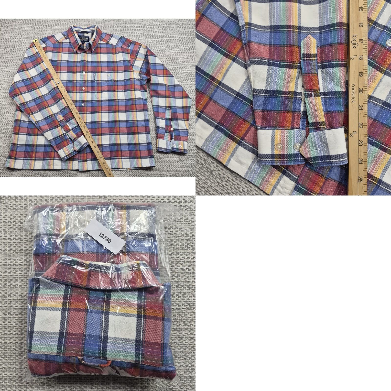 Vintage Rough Stock Panhandle Slim Button Up Western Shirt Mens XL Plaid Long Sleeve Size US XL / EU 56 / 4 - 9 Thumbnail