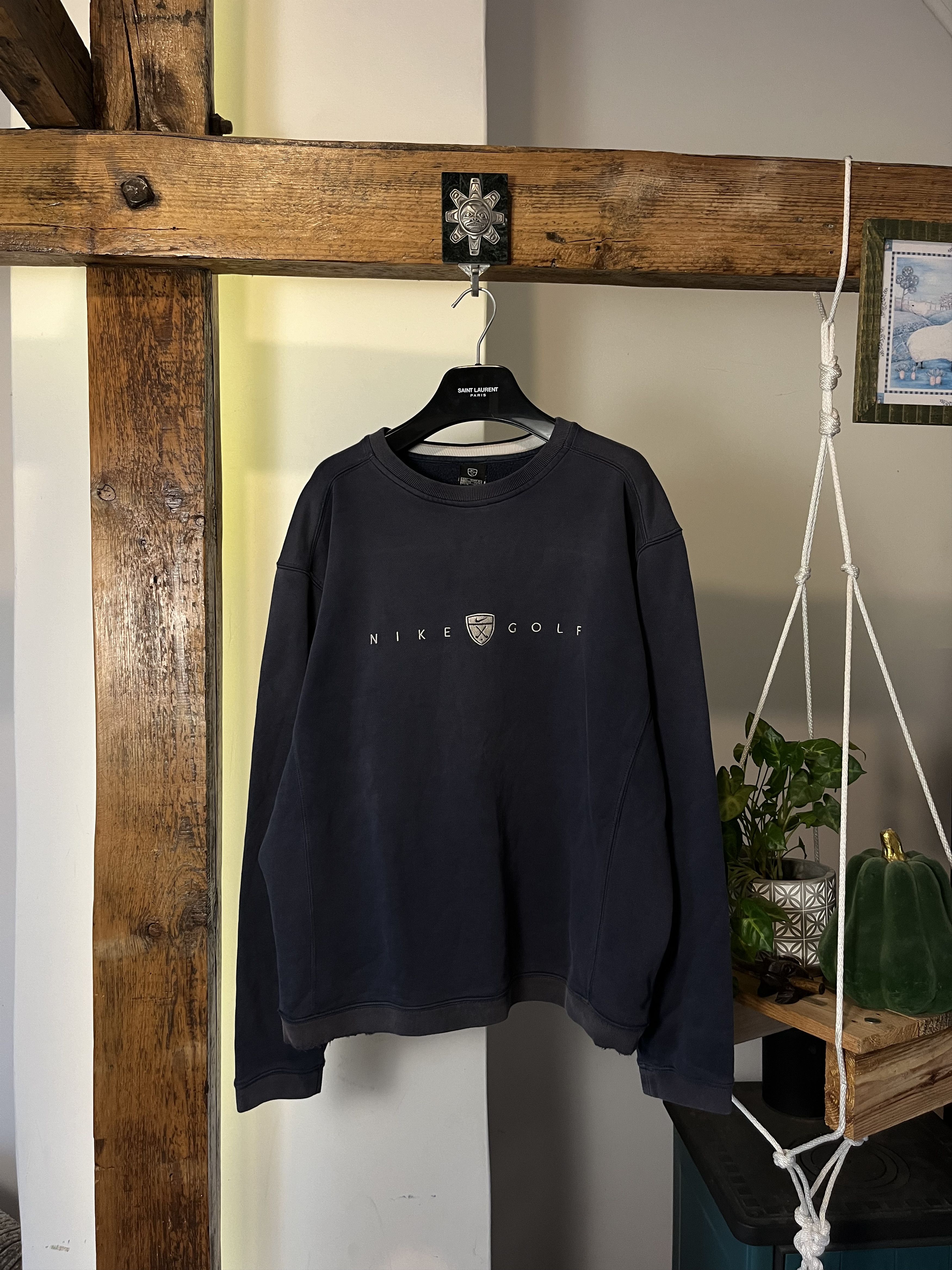 Nike × Vintage 90s Nike Golf Central Logo Sweatshirts Size US L / EU 52-54 / 3 - 1 Thumbnail