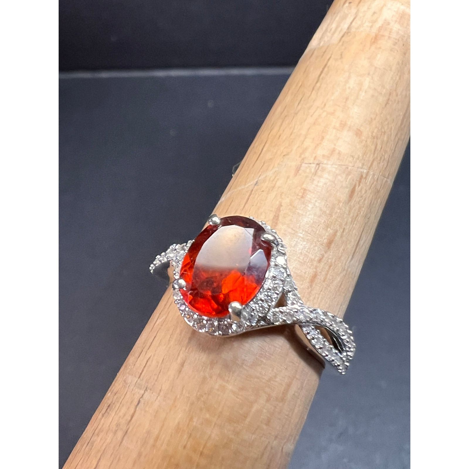 Other NEW Hessonite garnet and zircon ring in 925 silver size 7 Size ONE SIZE - 4 Thumbnail