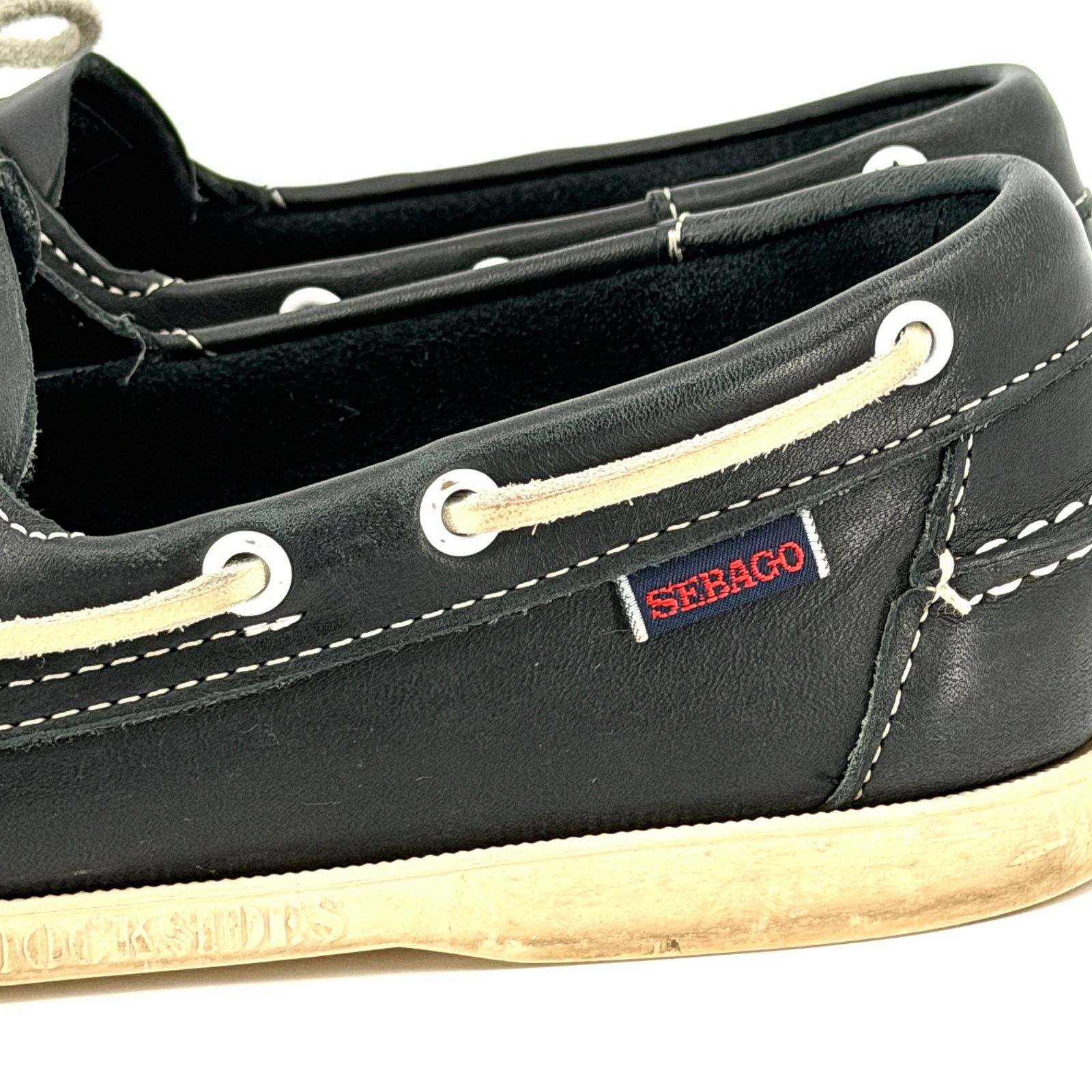 Sebago Sebago Navy Blue Genuine Leather Docksides Boat Shoes Size US 8 / EU 41 - 5 Thumbnail
