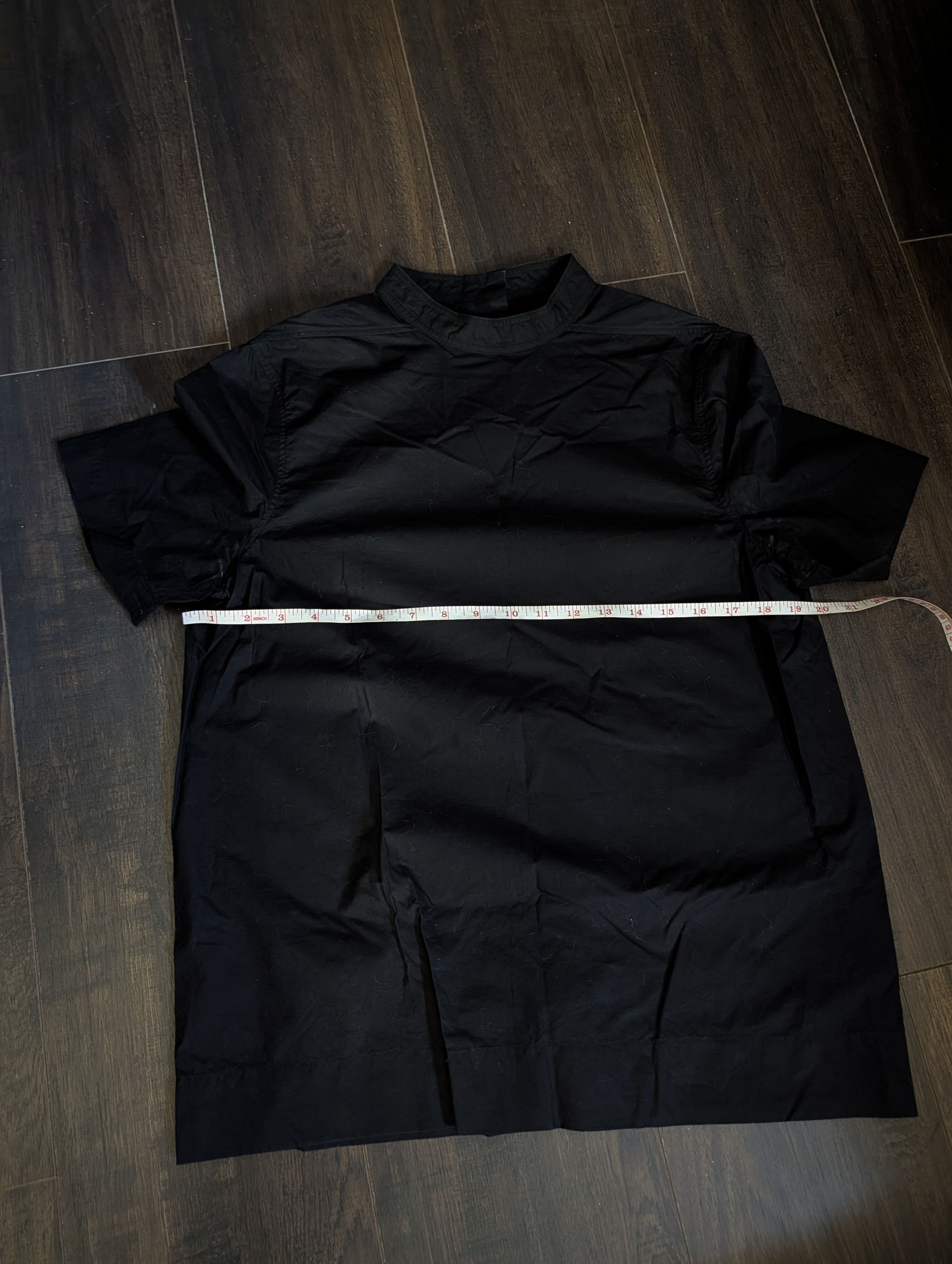 Rick Owens WALRUS '17 Brushes Cotton S/S Smock Shirt Black Size US S / EU 44-46 / 1 - 8 Thumbnail