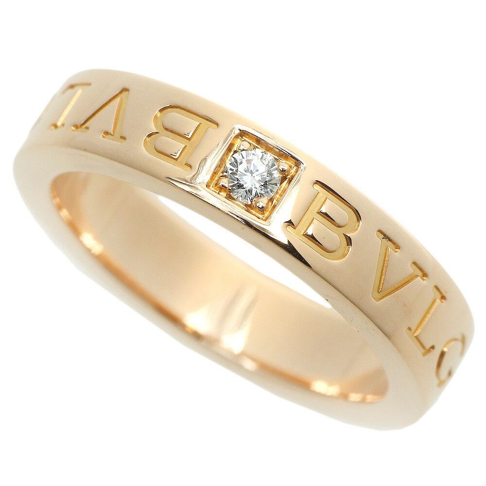 Bvlgari Bvlgari Bvlgari K18PG Diamond Double Logo Ring Metal Ring in Excellent Condition Size ONE SIZE - 1 Thumbnail