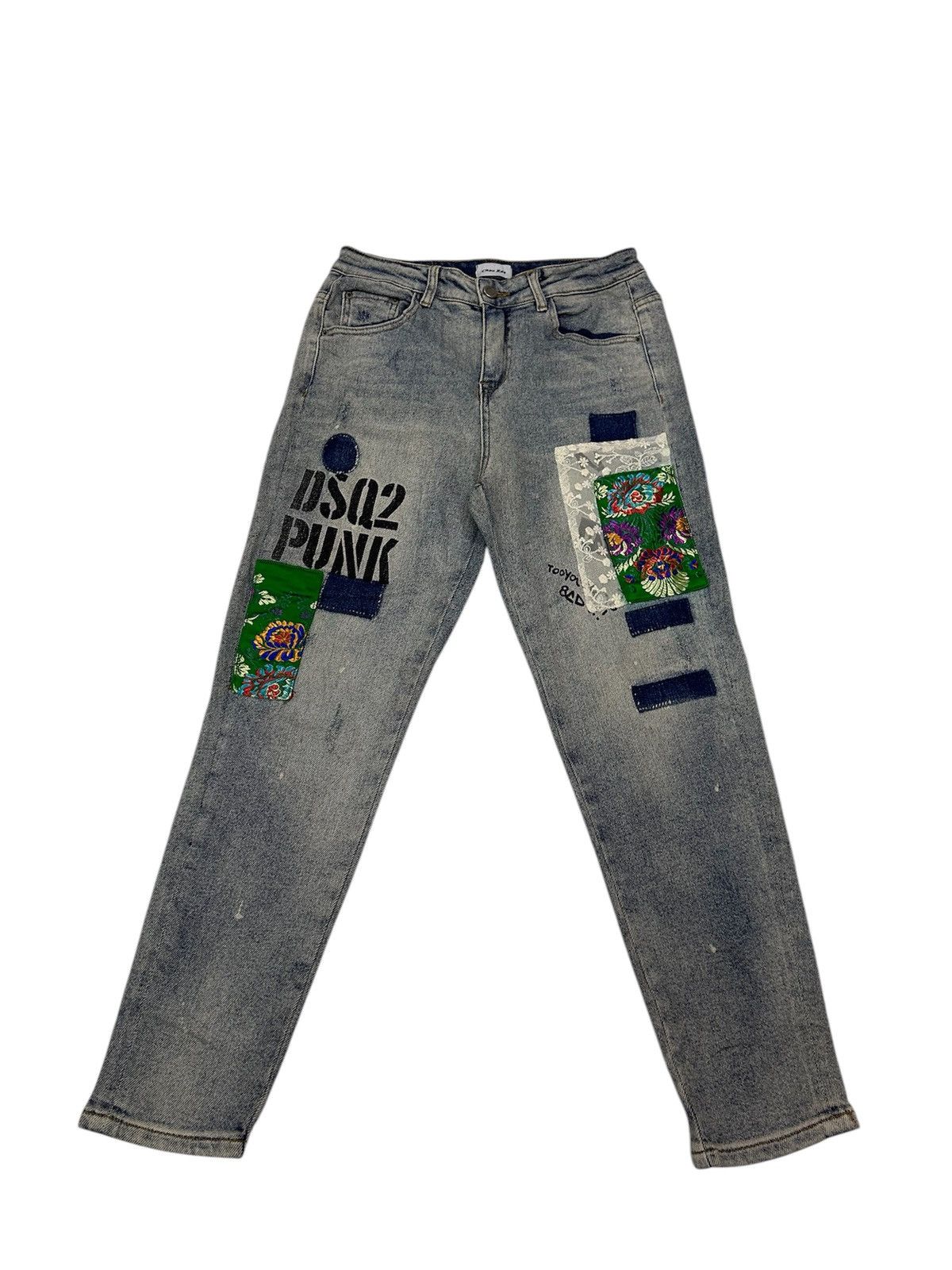 Japanese Brand × Vintage Vintage Japanese Denim Mad Punk Patches Jeans Size US 28 / EU 44 - 1 Thumbnail