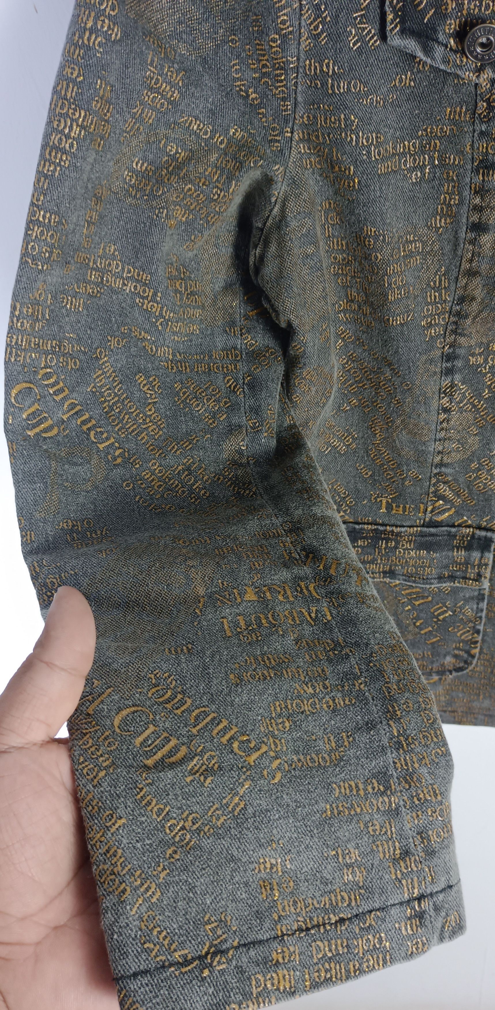 If Six Was Nine Vintage Ignition Various Word Double Breast Denim Jacket Size S / US 4 / IT 40 - 9 Thumbnail
