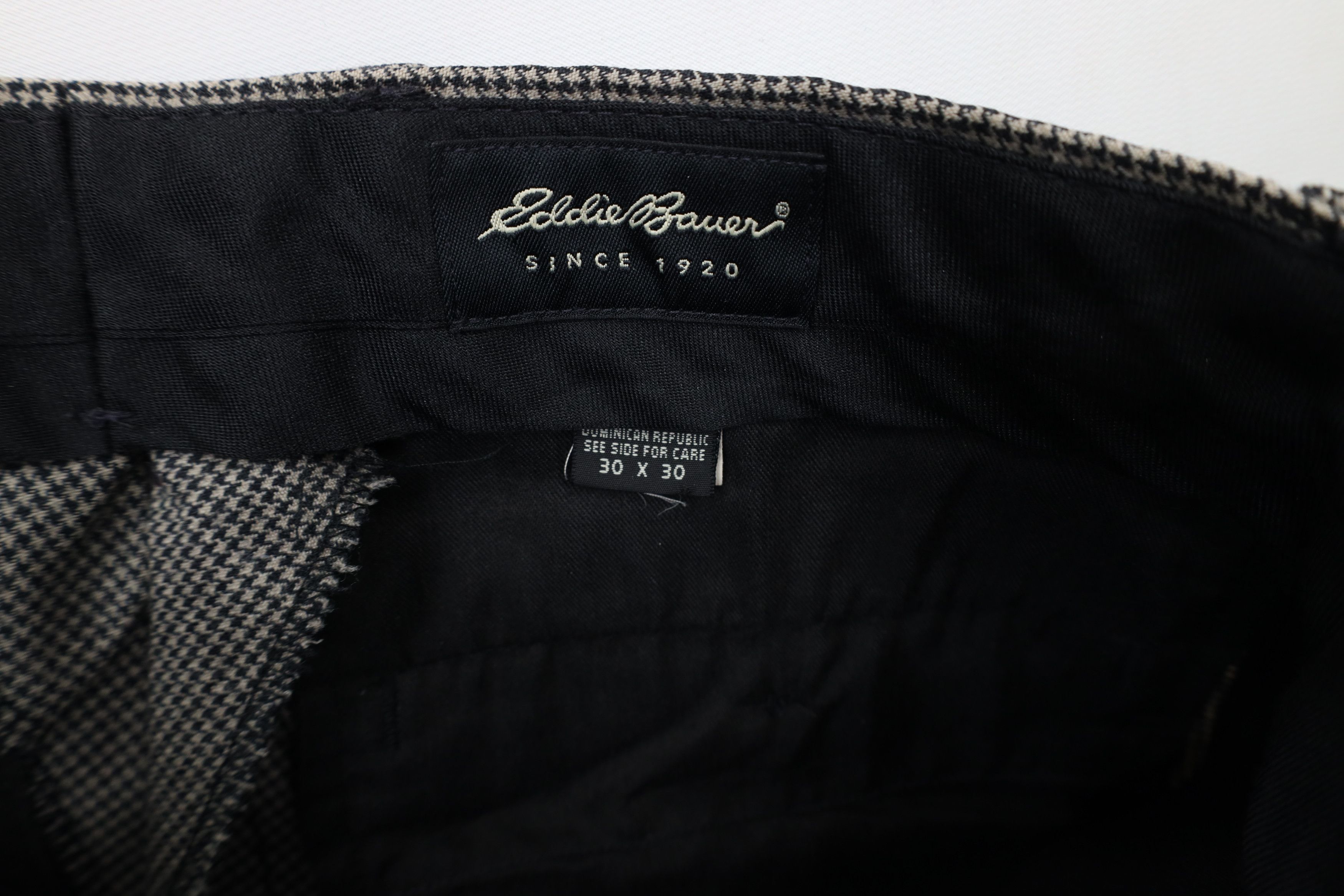 Eddie Bauer × Vintage Vintage 90s Eddie Bauer Wool Houndstooth Chino Pants Size US 30 / EU 46 - 7 Thumbnail