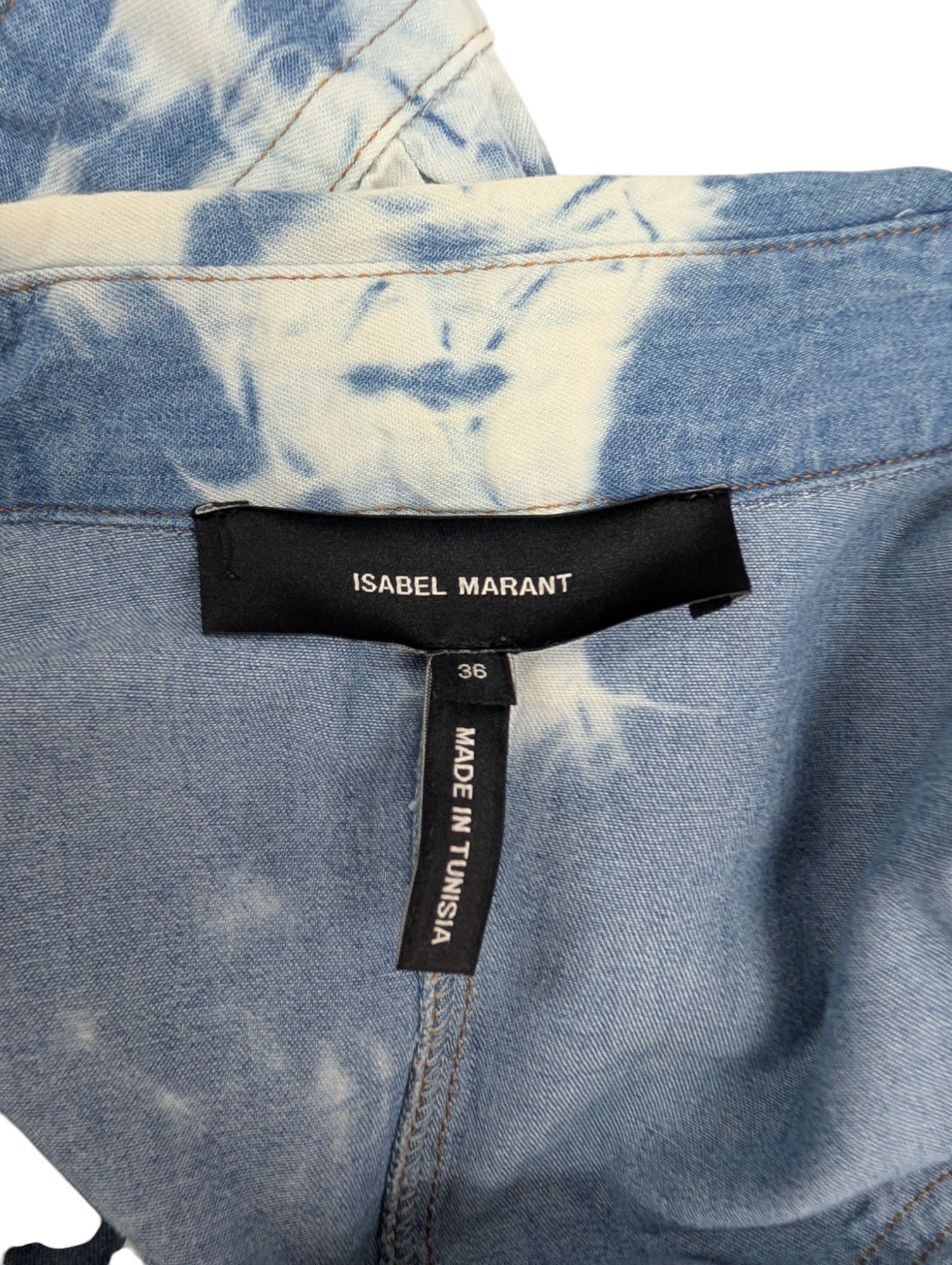 Isabel Marant Denim Tie-Dyed Print Short Jumpsuit Size 26" / US 2 / IT 38 - 8 Thumbnail