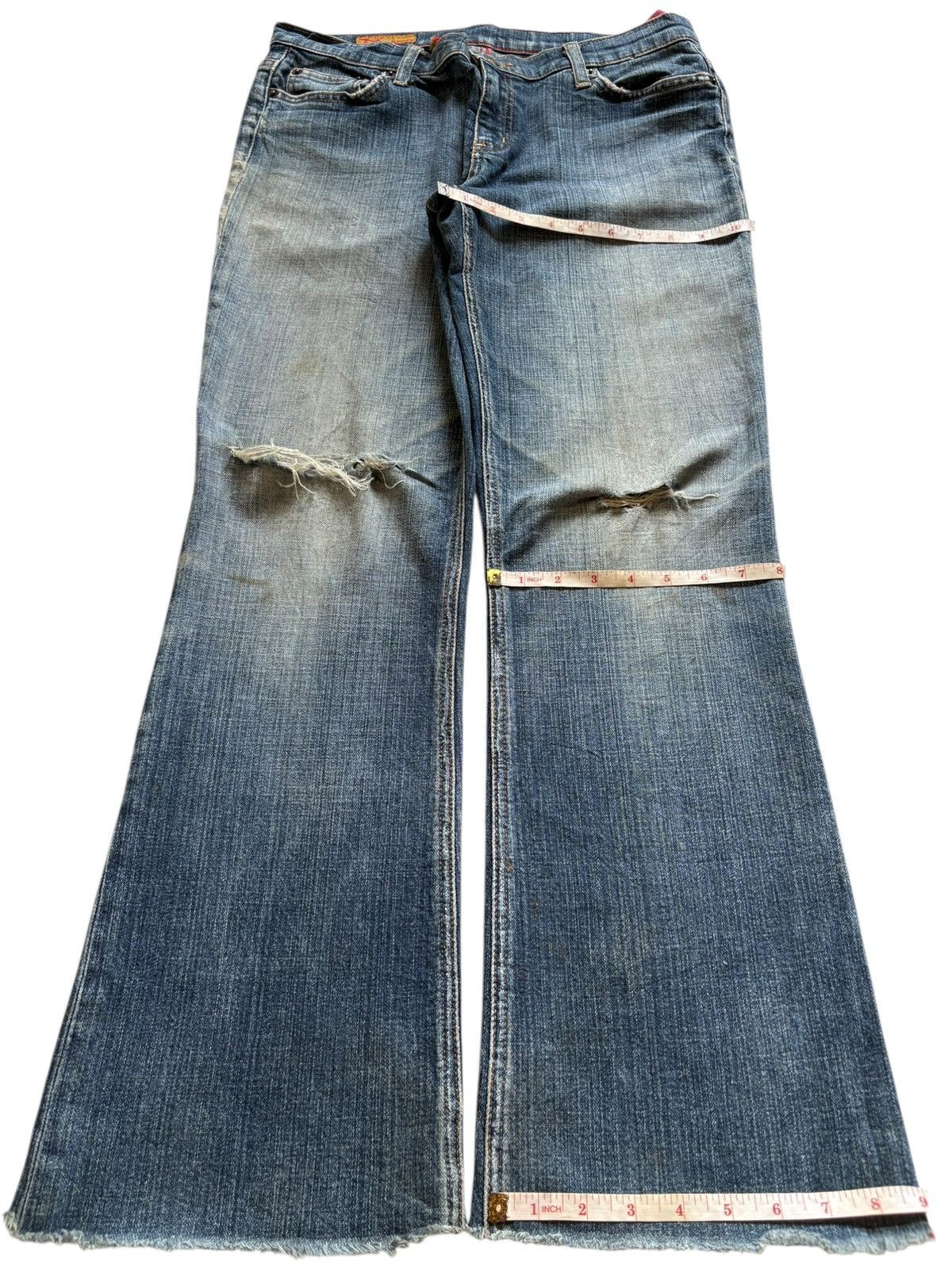 Japanese Brand Vintage Japanese Brand Mud Wash Distressed Flare Jeans Size US 31 - 14 Thumbnail