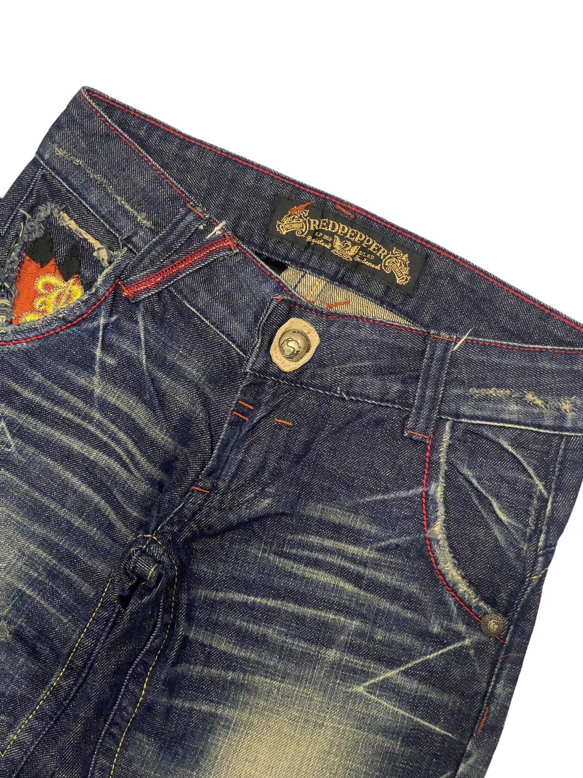 Hysteric Glamour × If Six Was Nine × Japanese Brand Flare Red Pepper Japan Jean Patches Distressed Embroidery Size US 30 / EU 46 - 9 Thumbnail