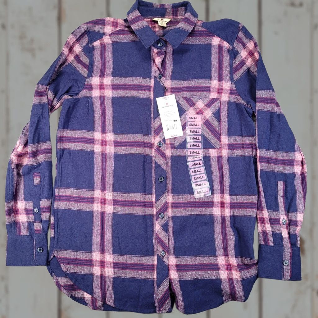Vintage Woolrich Womens Small Purple Rose Plaid Flannel Shirt Cotton Casual Outdoor Button-Up New Size S / US 4 / IT 40 - 1 Thumbnail