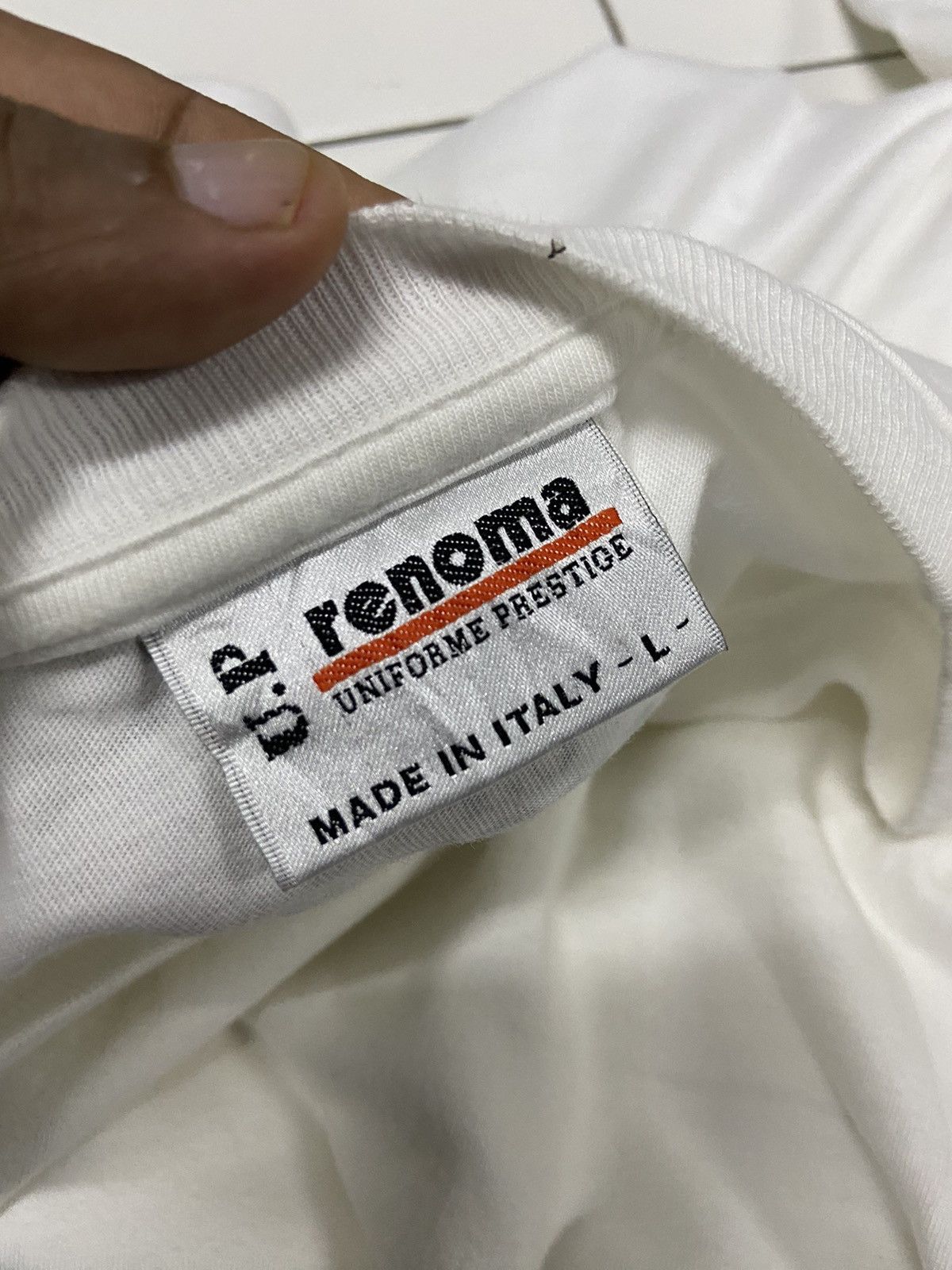 Vintage UP RENOMA JEANS CONCEPT WHITE TEE SHIRT Size US L / EU 52-54 / 3 - 6 Thumbnail