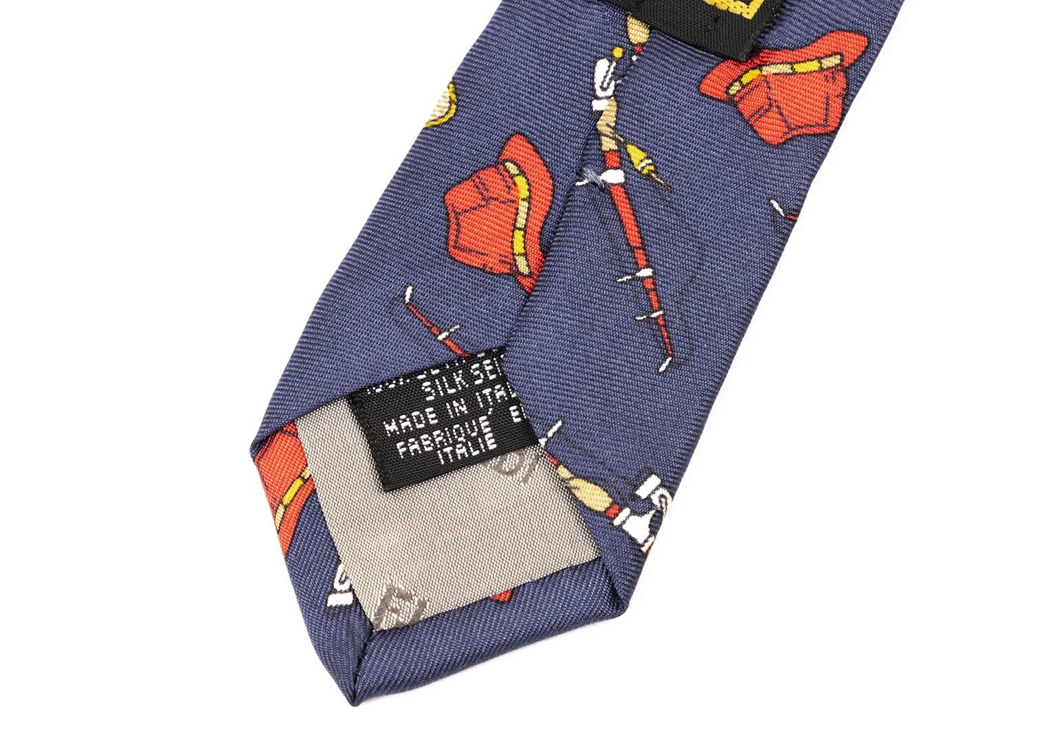 Fendi Fishing Print Silk Tie in Navy and Red Size ONE SIZE - 8 Thumbnail