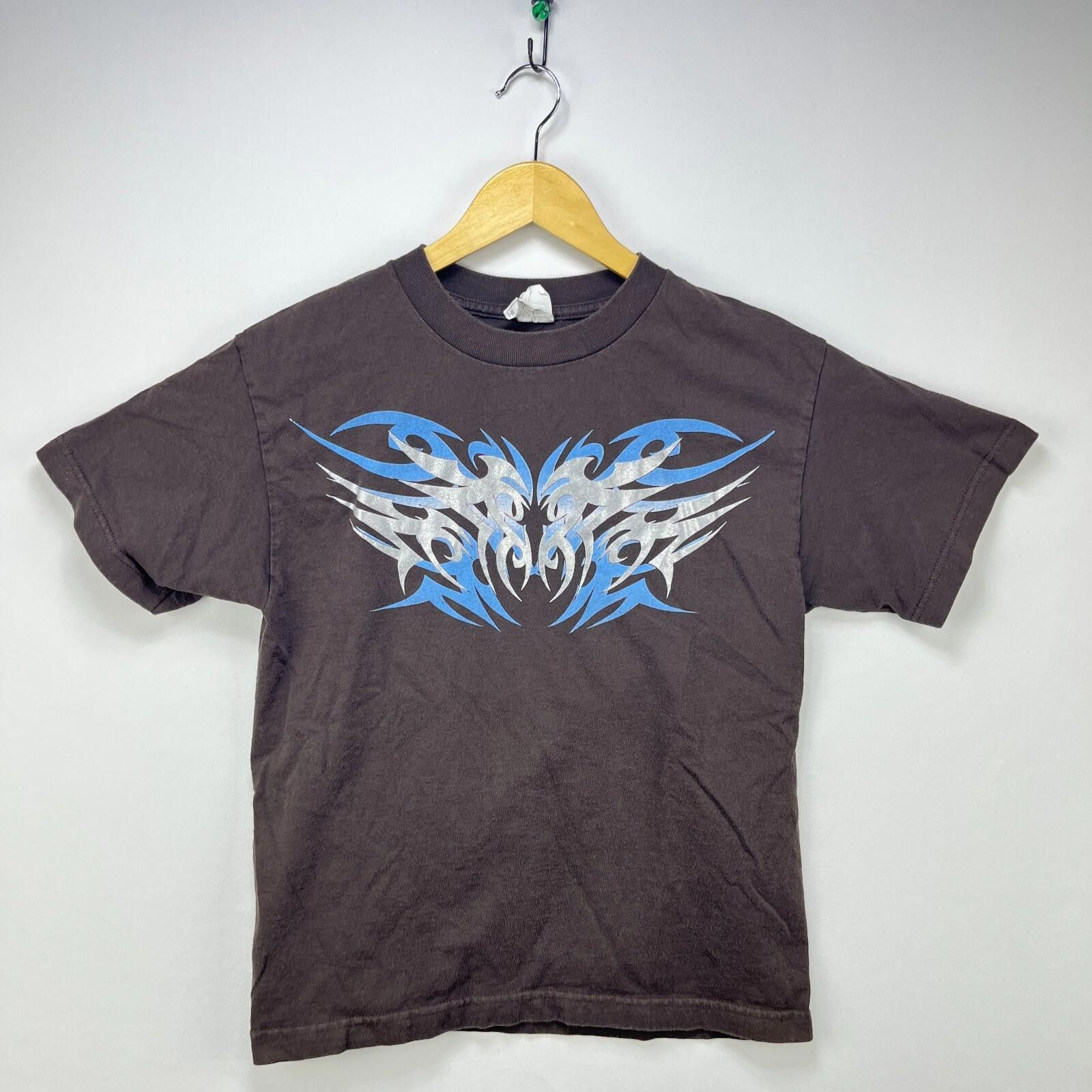 Vintage Vintage Y2K Tribal Graphic T-Shirt Blue Flames XS Skater Size US M / EU 48-50 / 2 - 1 Thumbnail