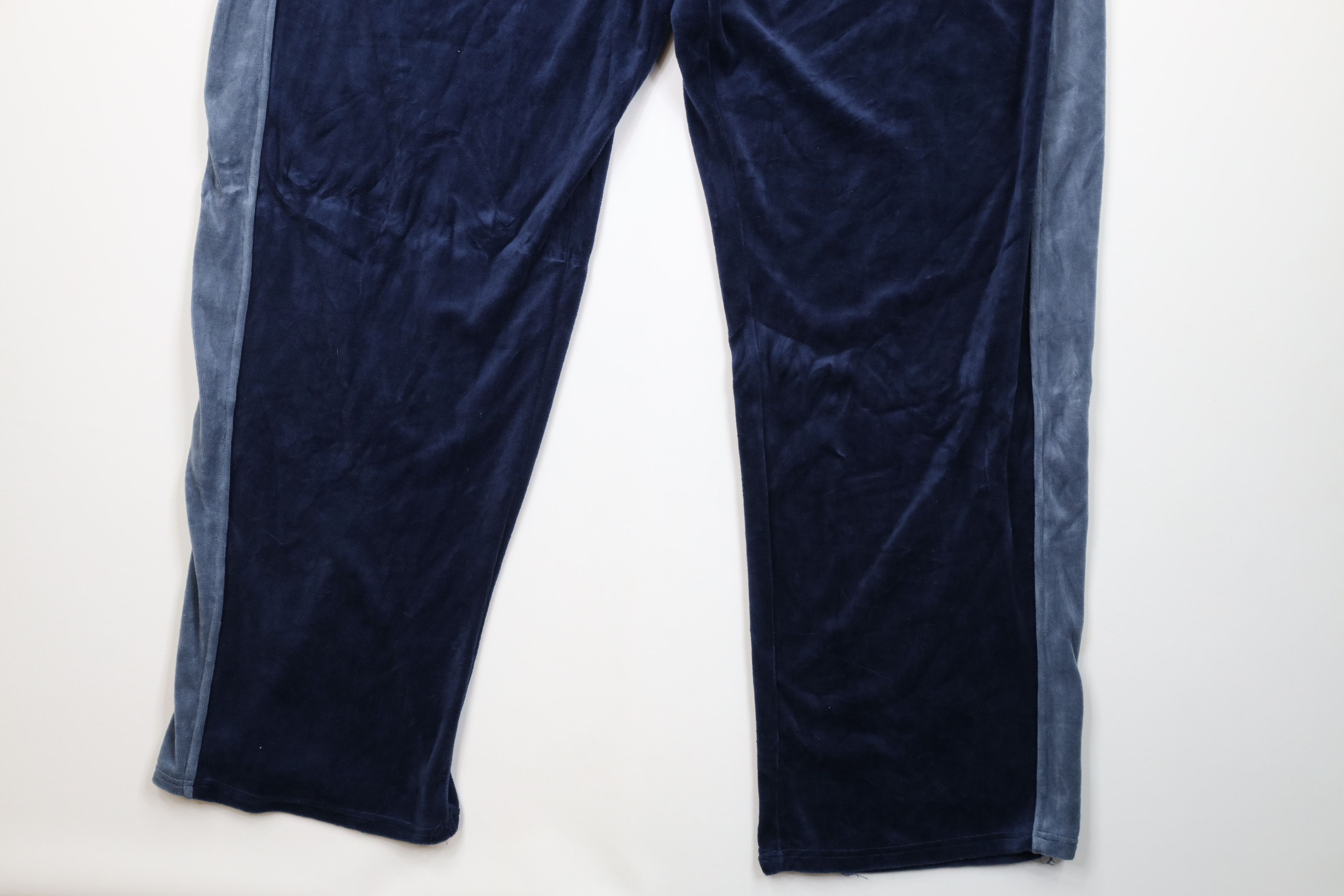 Vintage Vintage 90s Y2K Streetwear Block Wide Leg Velour Pants Blue Size US 44 / EU 60 - 4 Thumbnail