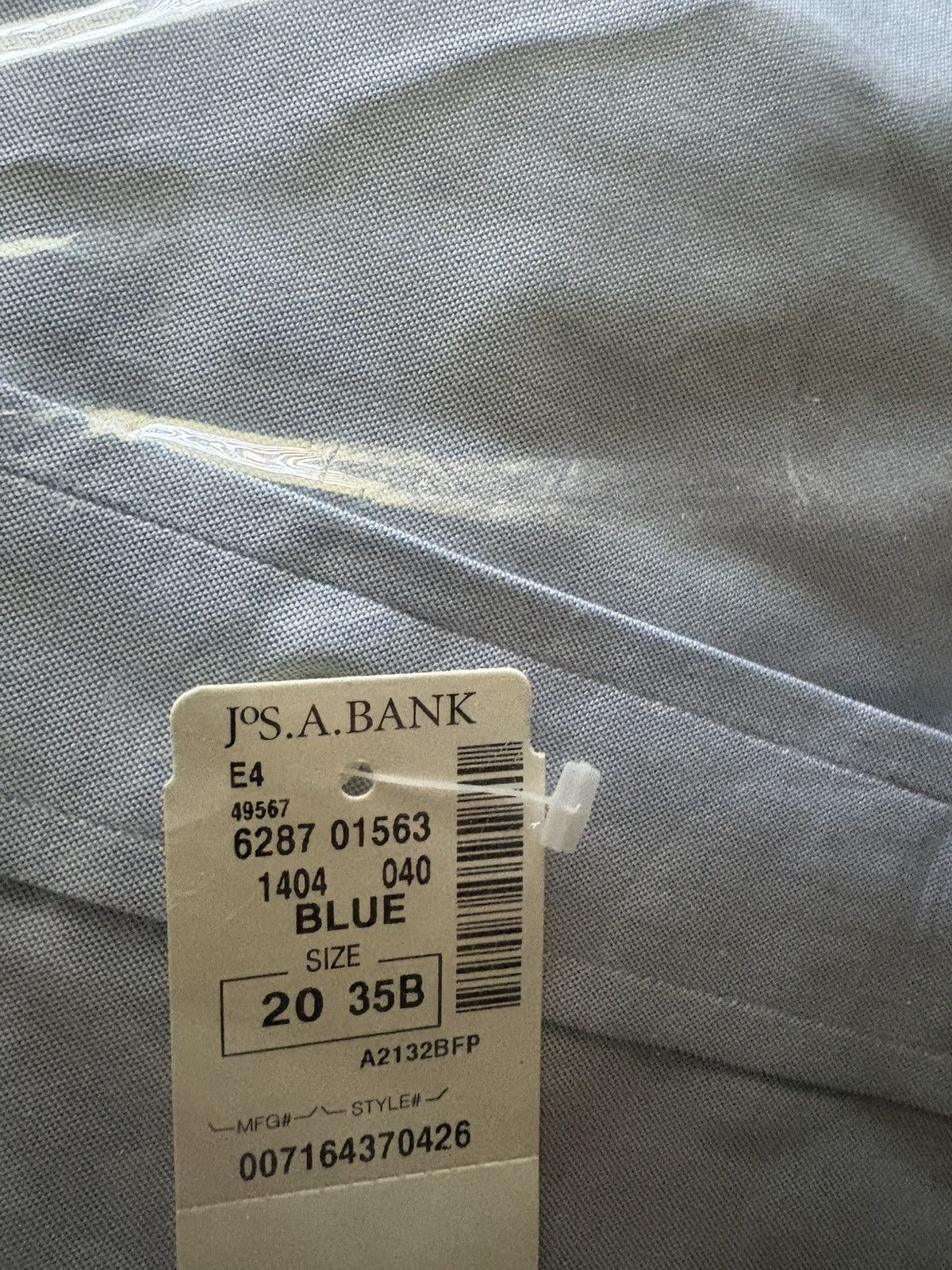 Jos. A. Bank Nwt Joseph A Banks Blue Cotton Pinpoint Shirt 20-35b Size US XXL / EU 58 / 5 - 5 Thumbnail