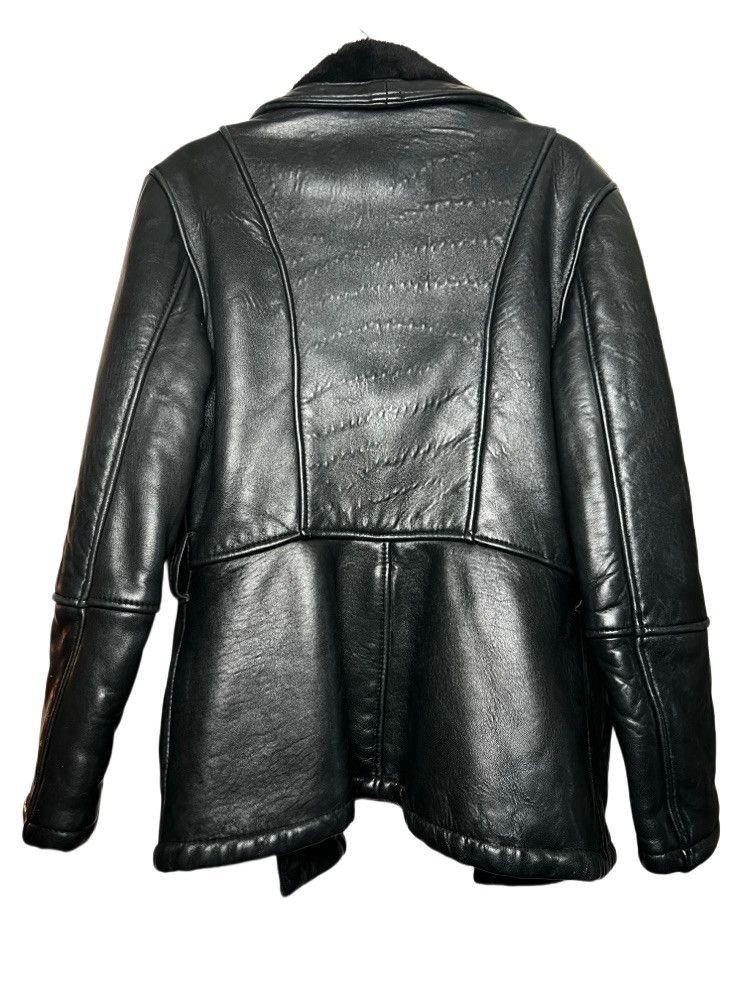 Vintage Vintage Blk Leather Jacket w Blk Shearling Lining - Coat Size US S / EU 44-46 / 1 - 2 Thumbnail