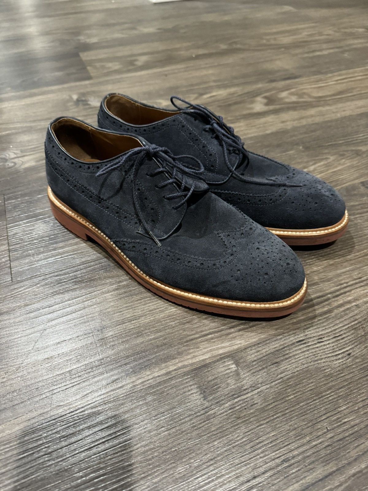 J Crew Blue Suede Wingtip Shoes size 9 J Crew Blue Suede Wingtip Shoes size 9 J.Crew | Mercari main image 4