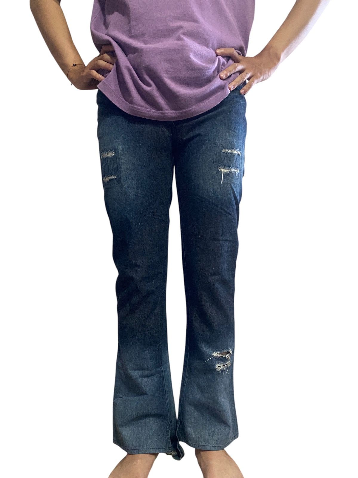 If Six Was Nine 2000's Andrew Mackenzie Flared Spiral Bootcut Jeans Size US 29 - 2 Thumbnail