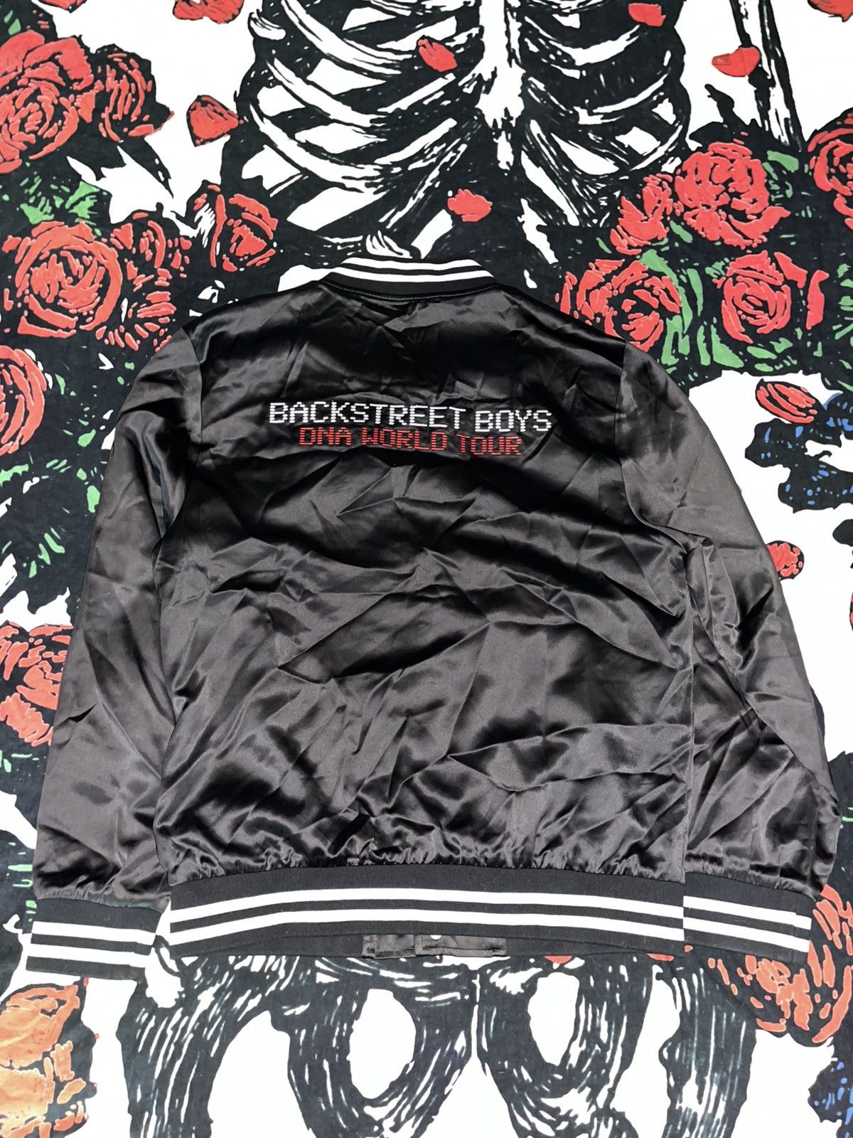 Vintage Crazy Rare Y2K Backstreet Boys DNA Tour Satin Bomber Jacket Size US M / EU 48-50 / 2 - 3 Thumbnail