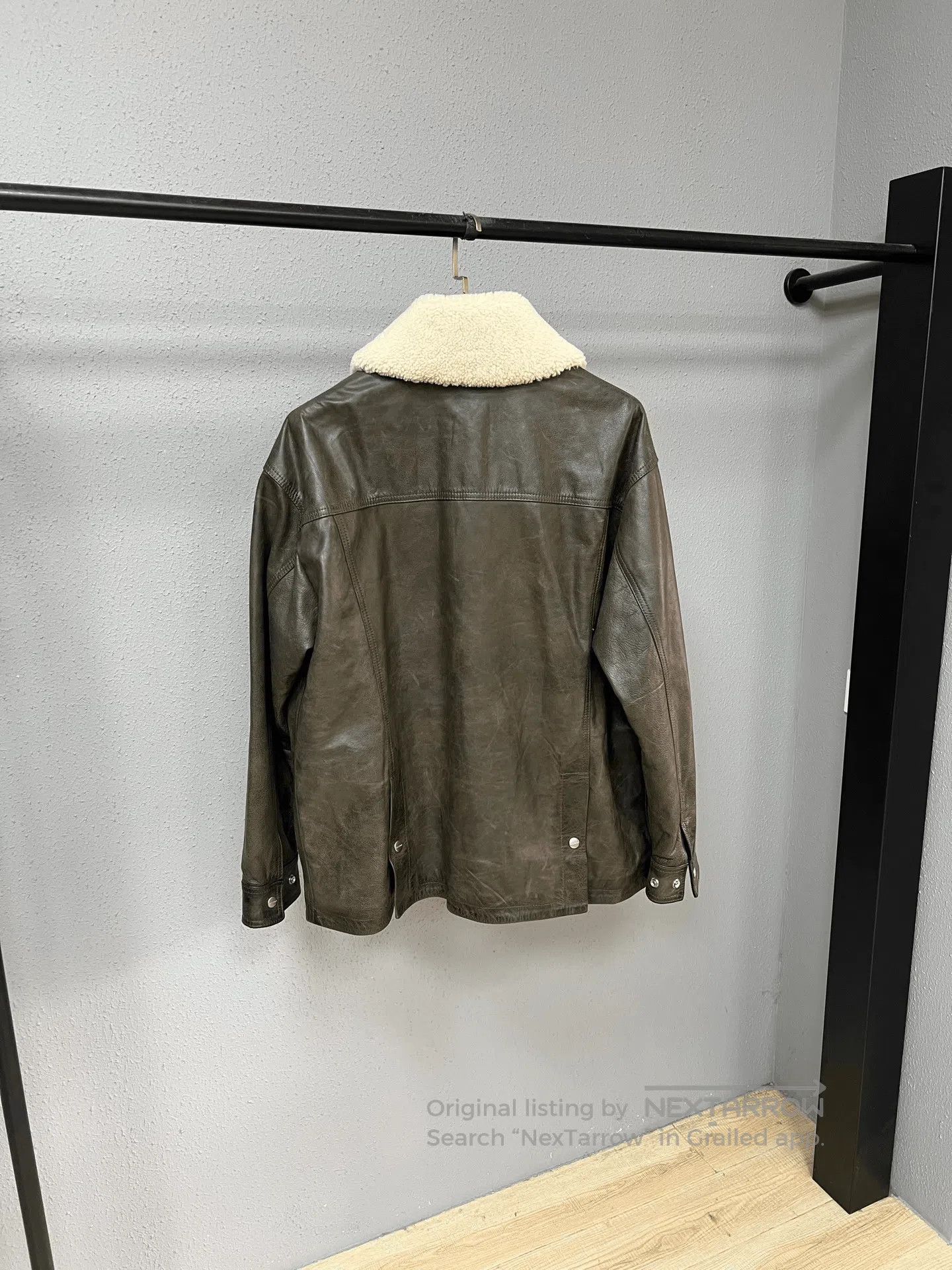 Halfman Halfboy Fur Collar Leather Jacket. Size US S / EU 44-46 / 1 - 2 Thumbnail