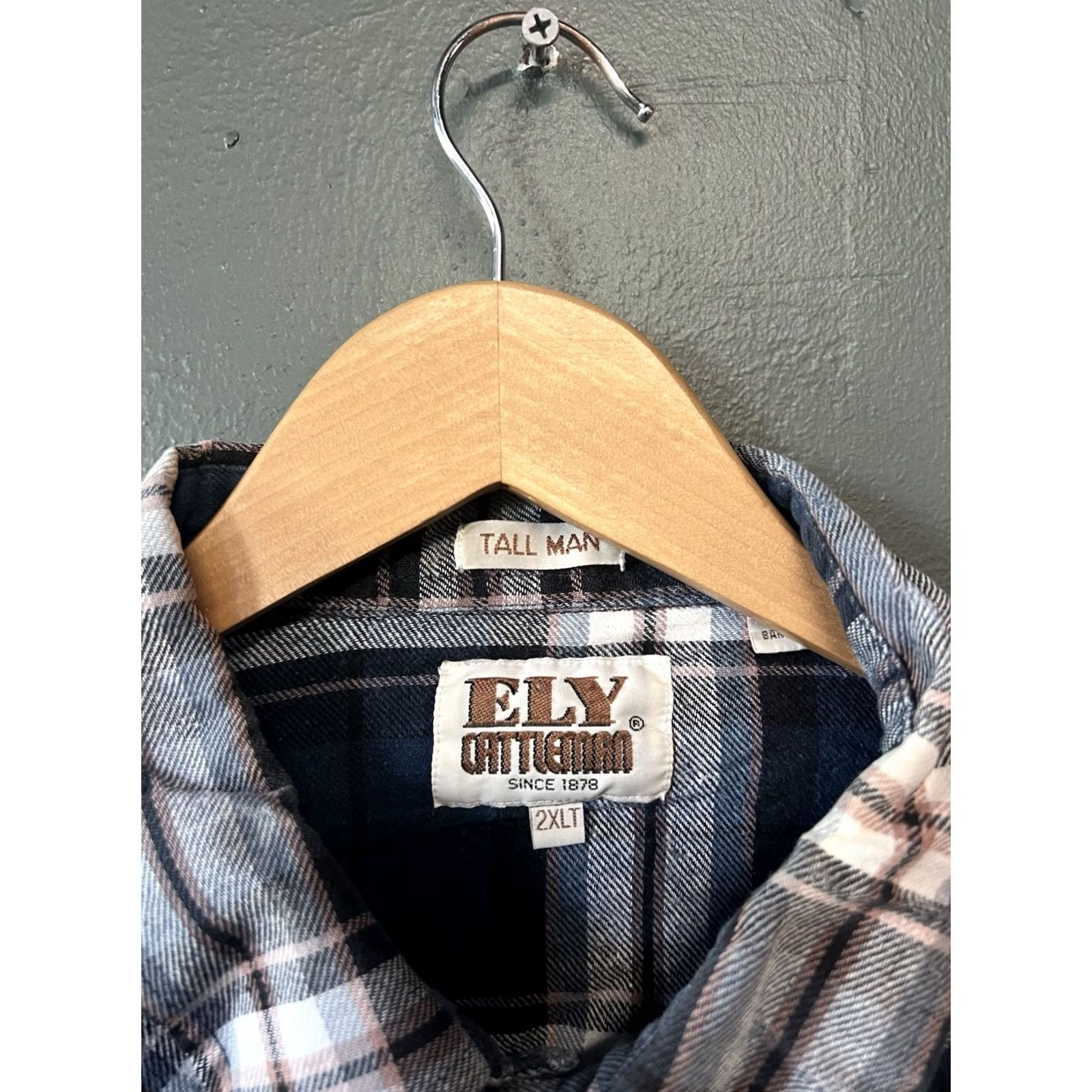 Vintage Ely Cattleman Mens Button-Up Shirt Blue Plaid 2XL Long Sleeve Snap Up Shirt Size US XXL / EU 58 / 5 - 3 Thumbnail
