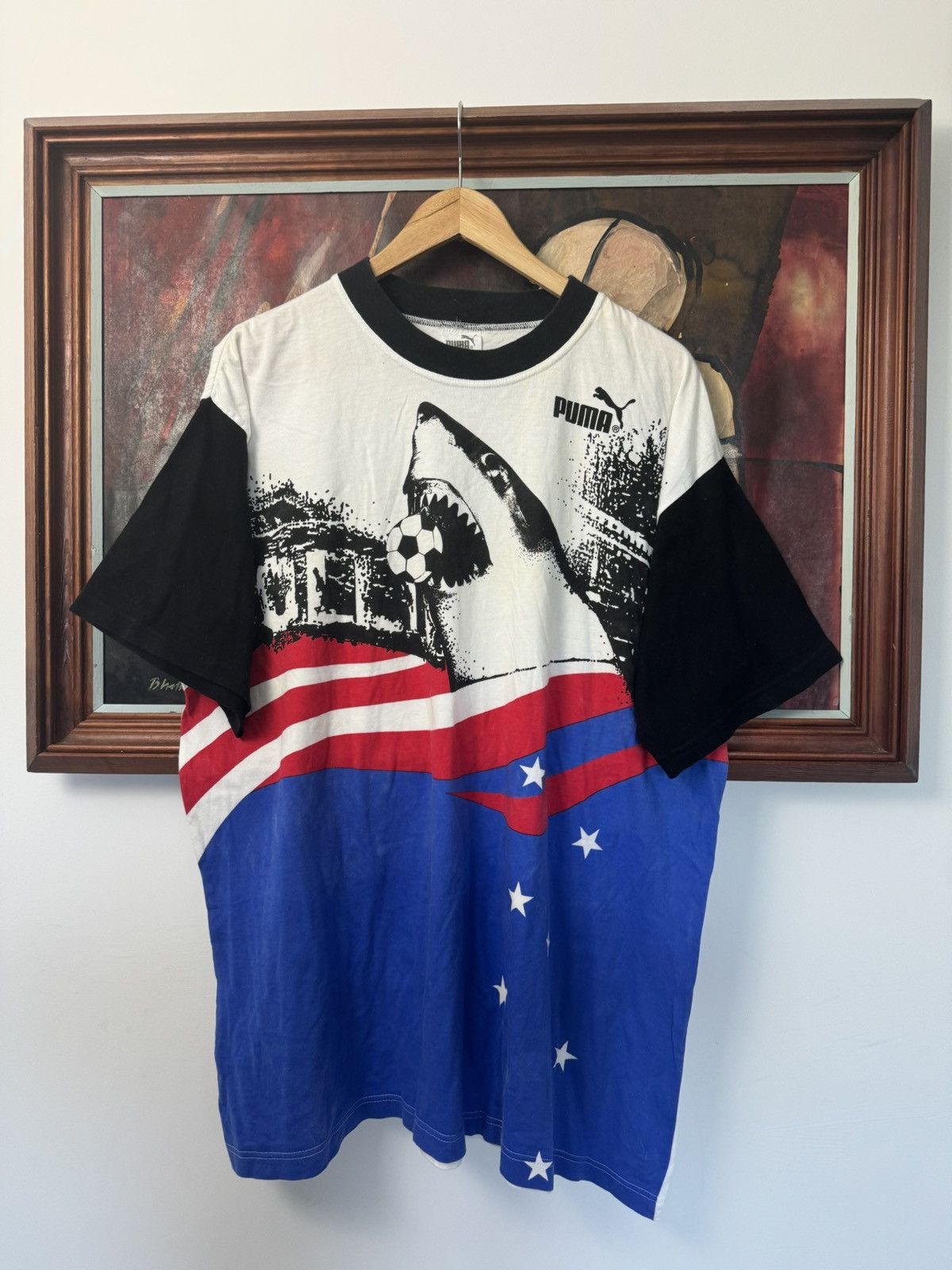 Vintage World Cup USA 1994 Puma Sport Tee Soccer 90s 94