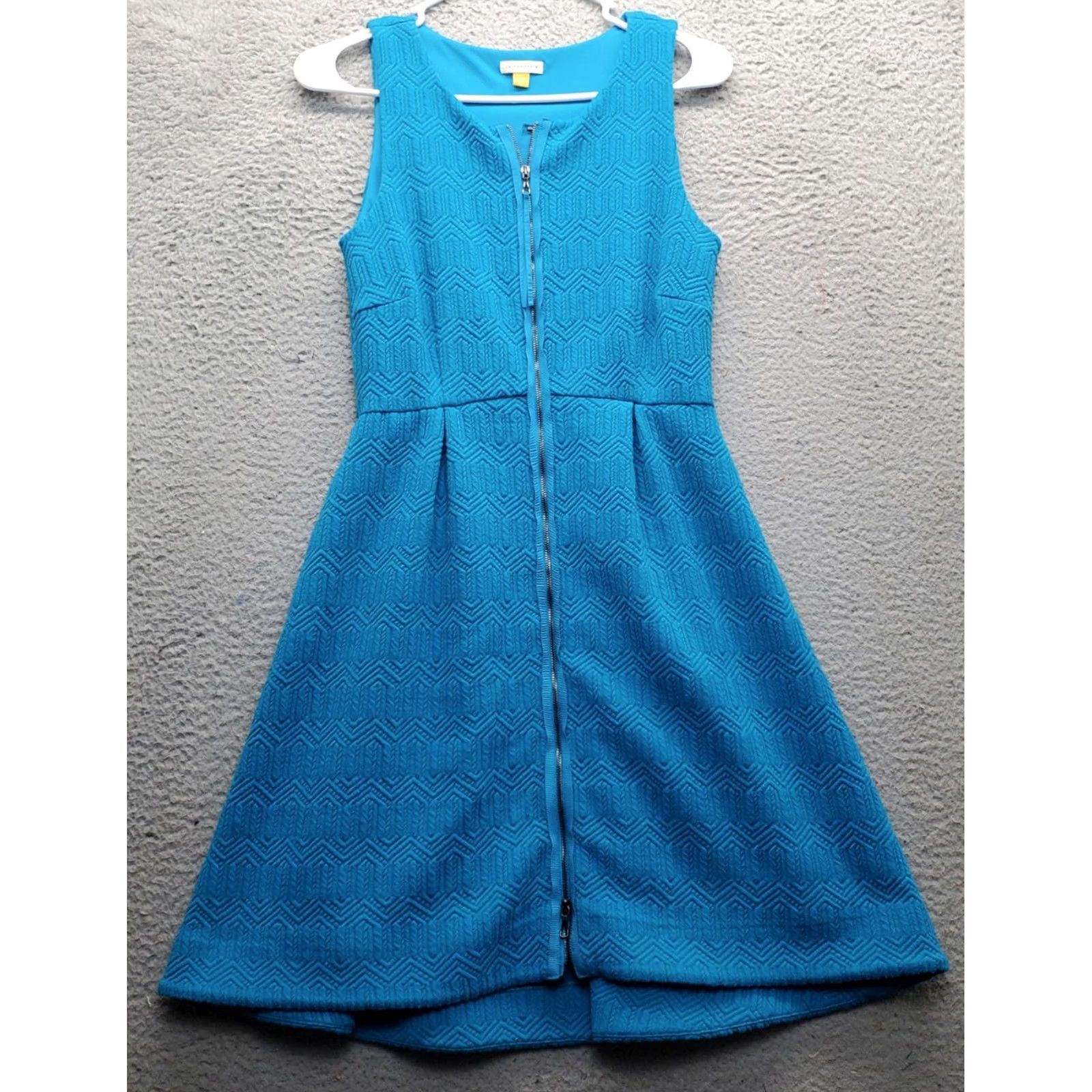 Vintage Leifsdottir A-Line Dress Women Size 4 Blue Lined Front Zip Sleeveless Midi Casual Party/Cocktail Vintage No Size S / US 4 / IT 40 - 2 Thumbnail