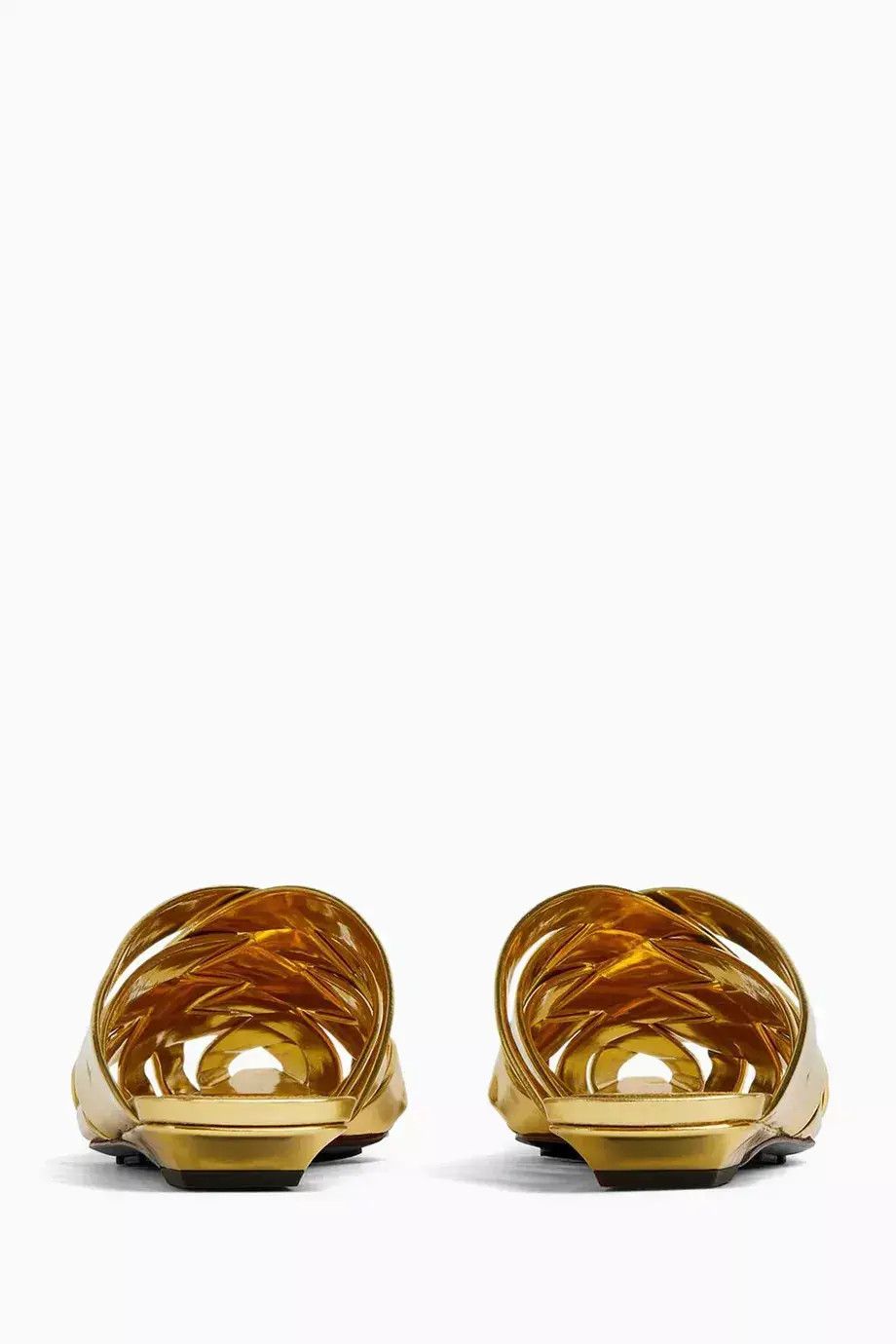 Bottega Veneta o1n1vont1225 Alfie Slippers in Gold Size US 9.5 / IT 39.5 - 3 Thumbnail