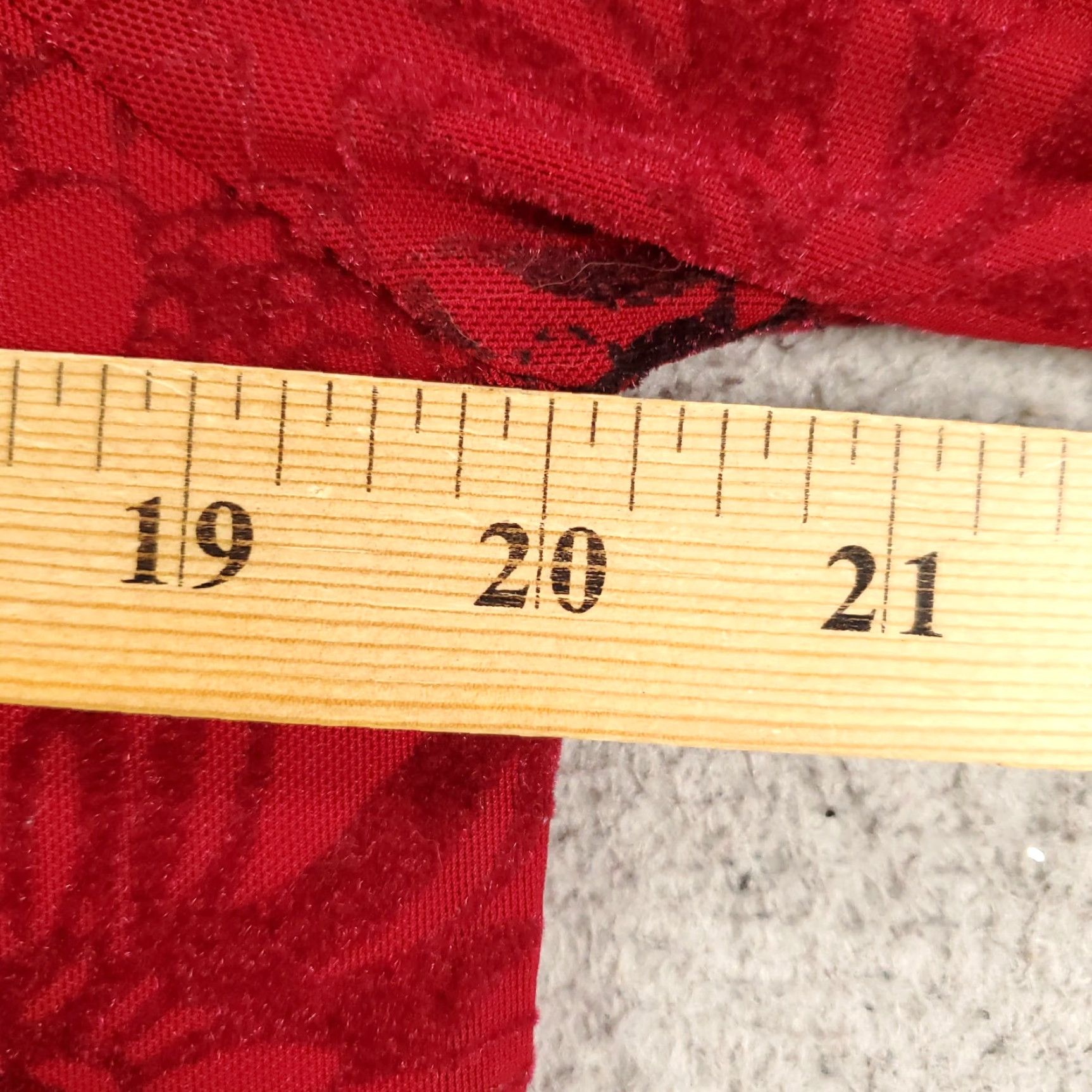 Vintage Calessa Blouse Women's M Red Floral Bell Sleeve Velvet Top Size M / US 6-8 / IT 42-44 - 4 Thumbnail