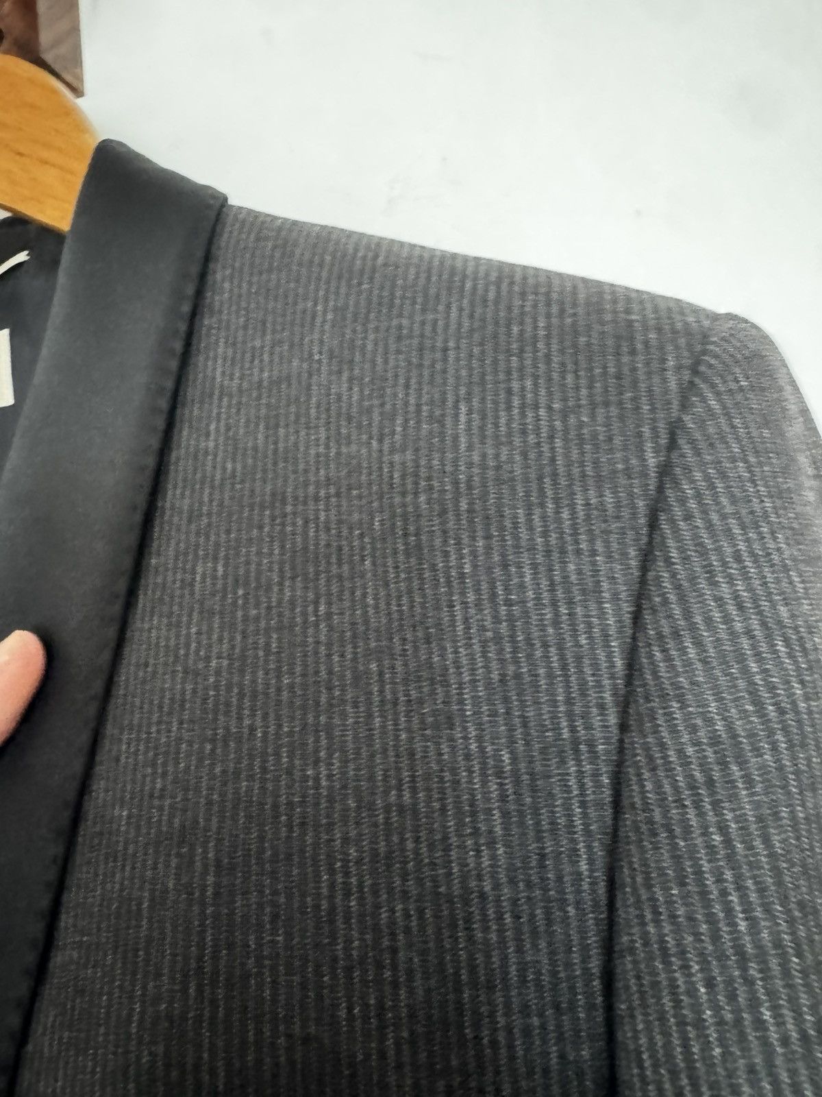 Saint Laurent Paris Hedi 2013 Pin Stripe Shawl Le Smoking Blazer Size 52R - 3 Thumbnail