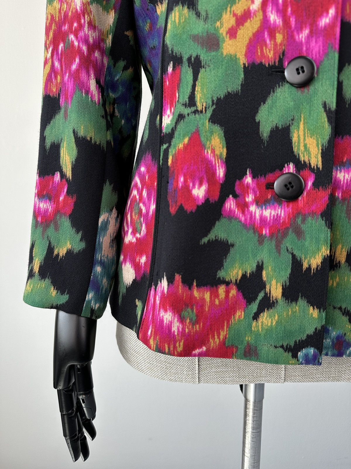 Escada Vintage ESCADA Margaretha Ley Floral Wool Blazer Jacket Size XS / US 0-2 / IT 36-38 - 11 Thumbnail