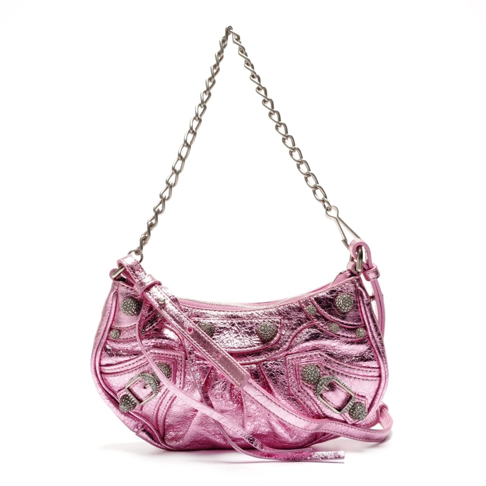 Balenciaga Balenciaga Le Cagole Mini Shoulder Metallic Bag Pink Size ONE SIZE - 1 Thumbnail