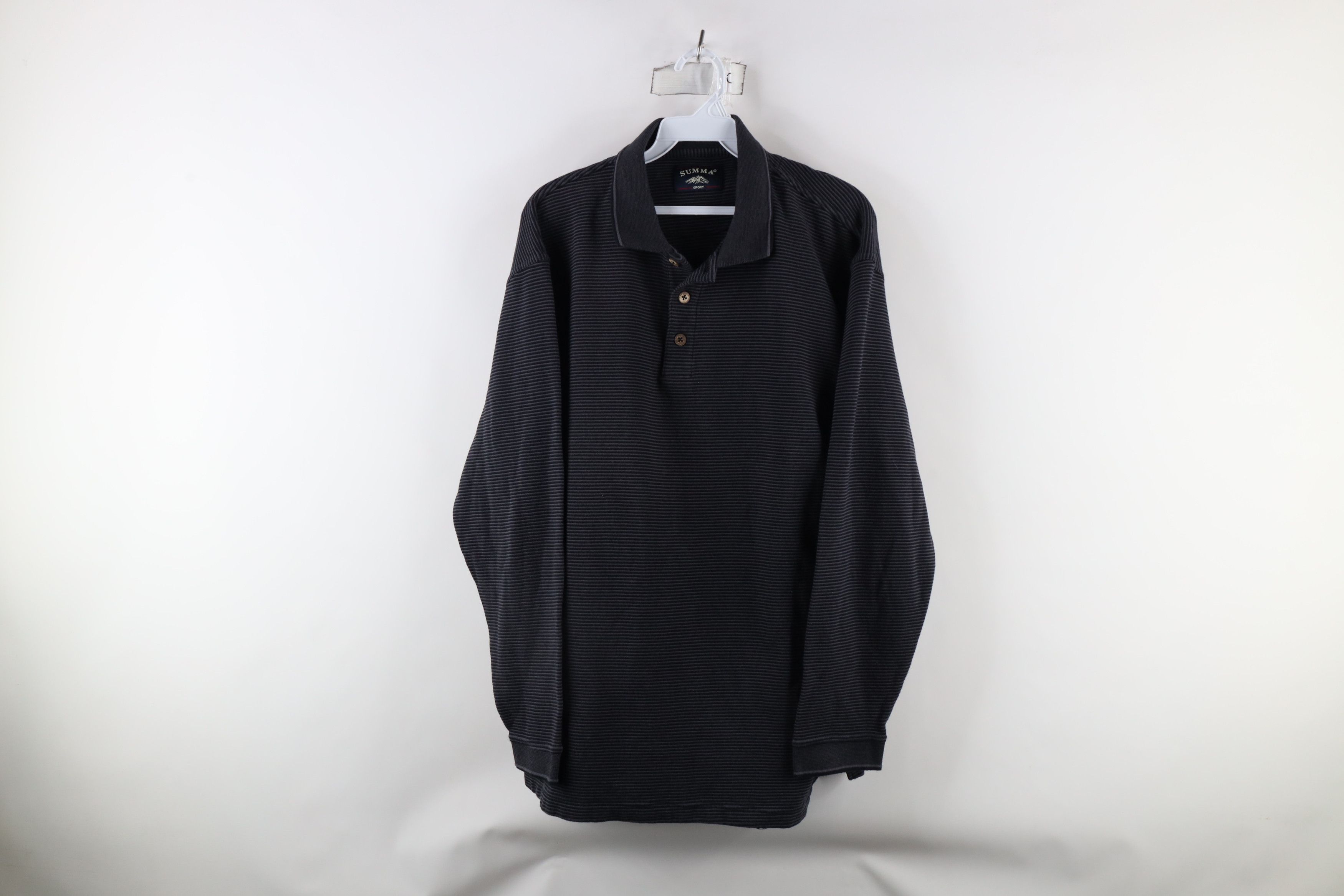 Vintage Vintage 90s Streetwear Ribbed Knit Long Sleeve Rugby Polo Size US XL / EU 56 / 4 - 1 Thumbnail