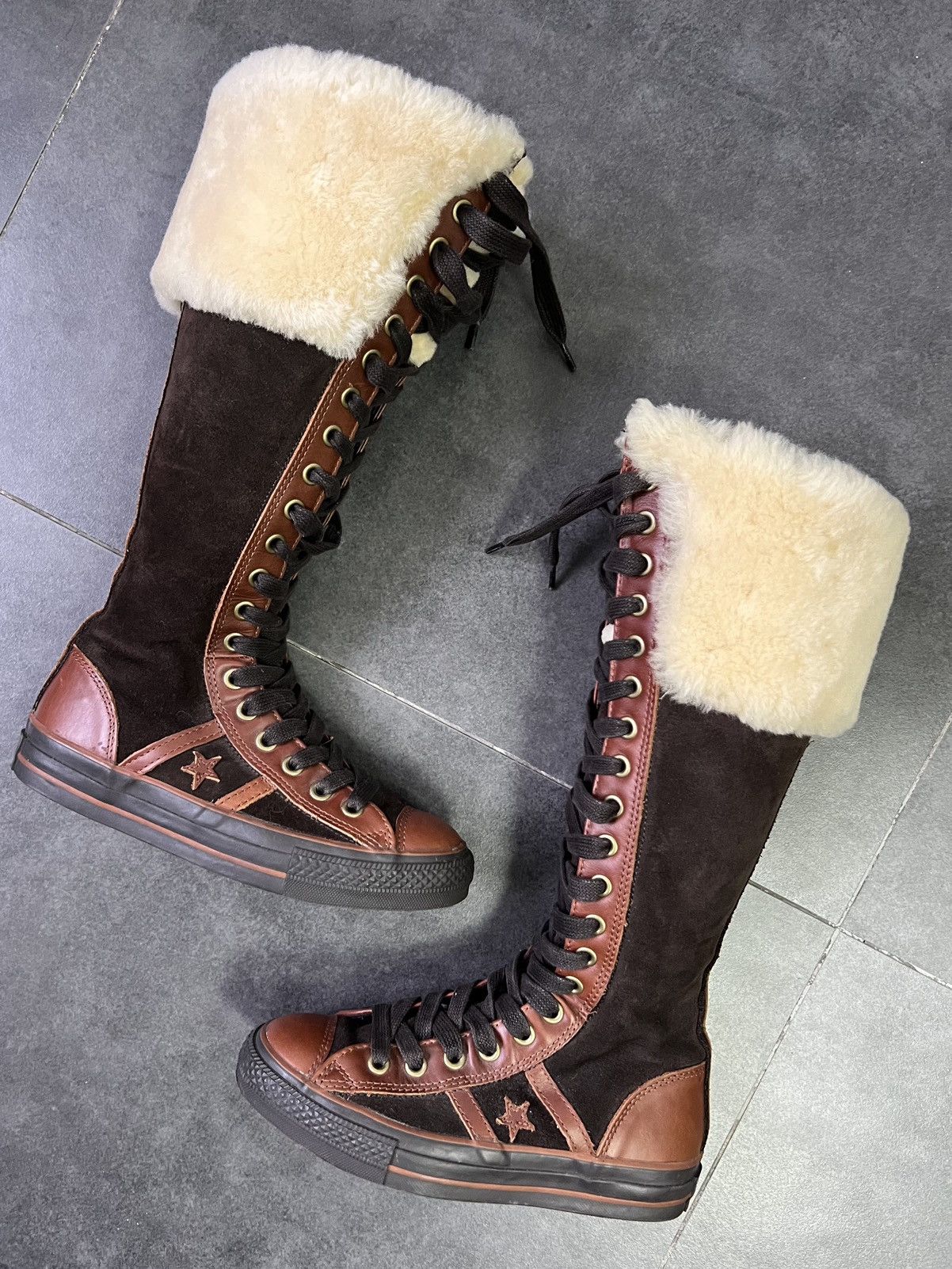 Converse CONVERSE HIGH VINTAGE BOXING MOTO BIKER BOOTS SNEAKERS FUR Size US 6 / IT 36 - 3 Thumbnail