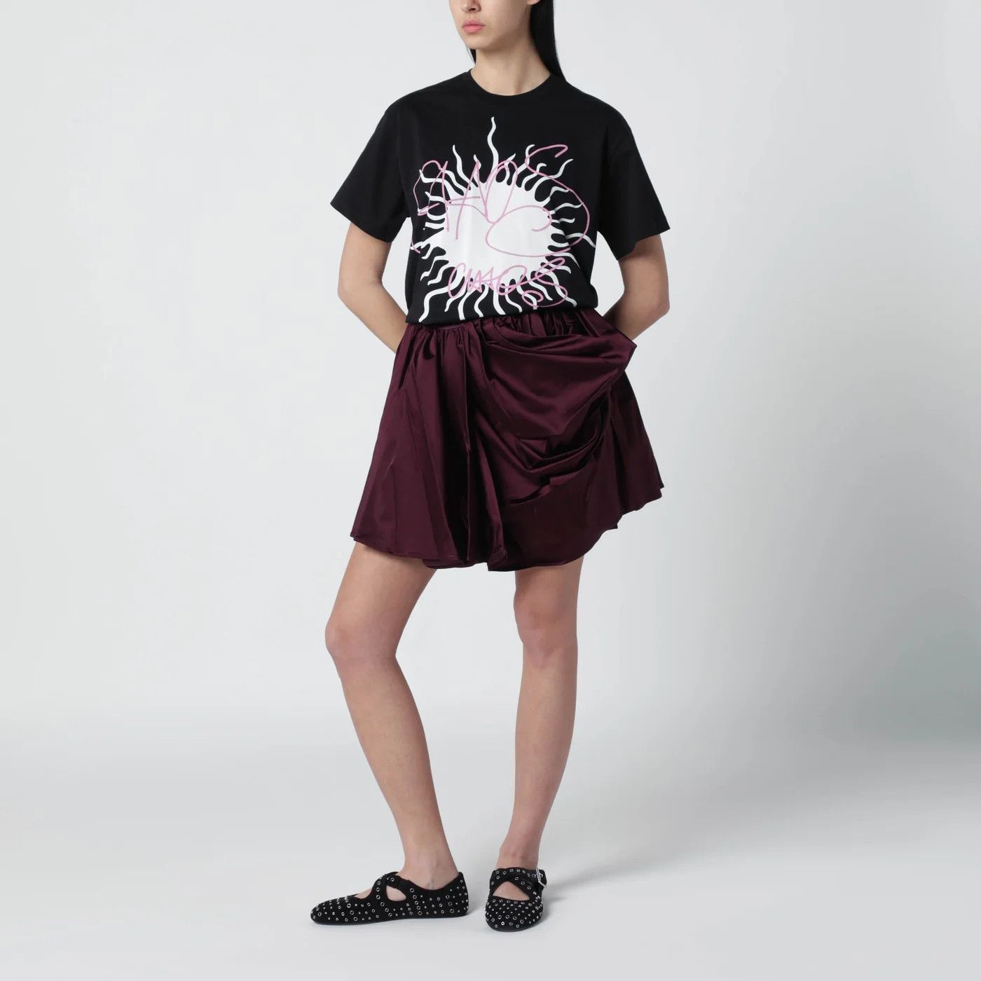 Vivienne Westwood o1d2blof0526 Logo Print Short Sleeve T-Shirt in Black Size L / US 10 / IT 46 - 2 Thumbnail